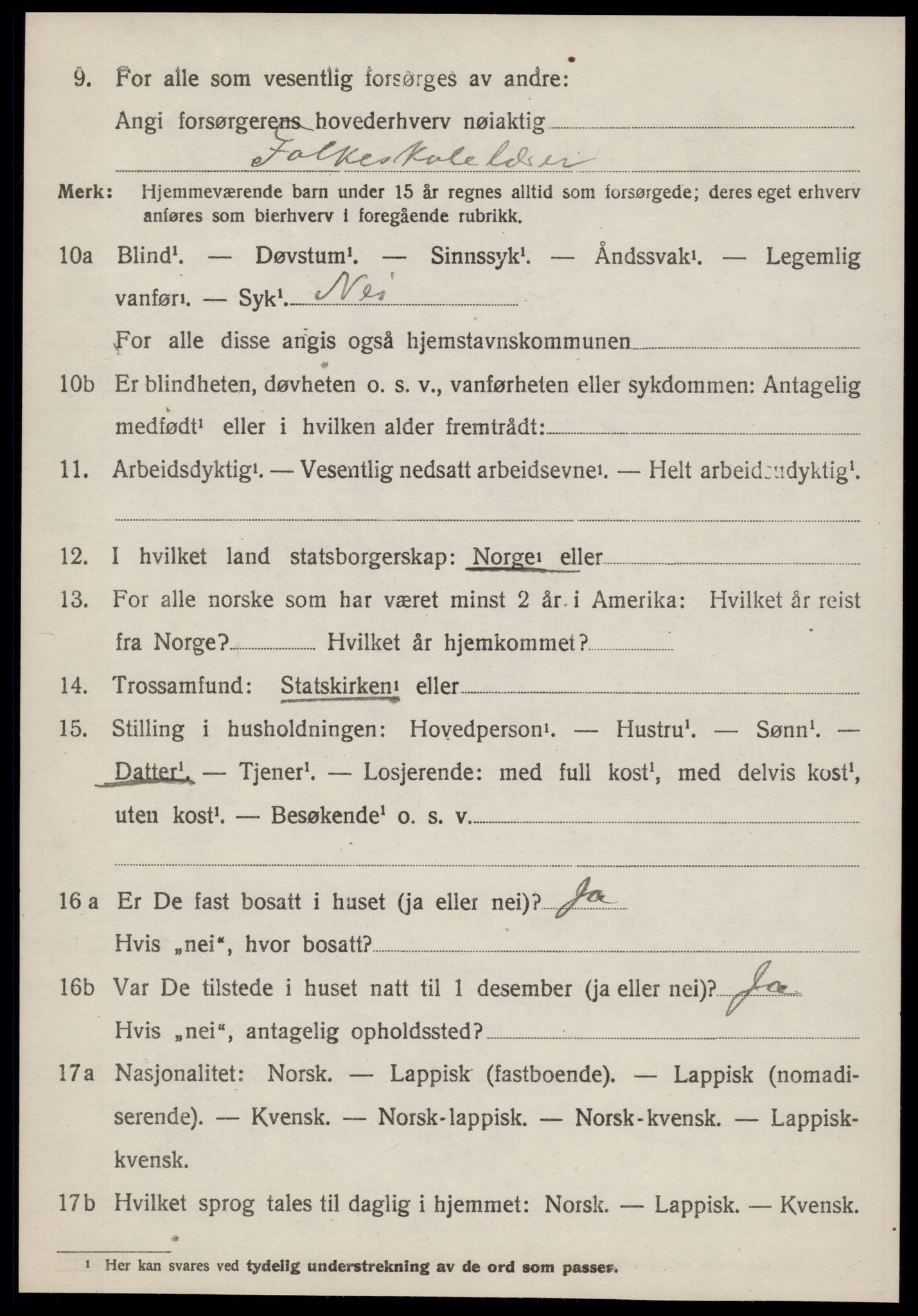 SAT, 1920 census for Oppdal, 1920, p. 1578