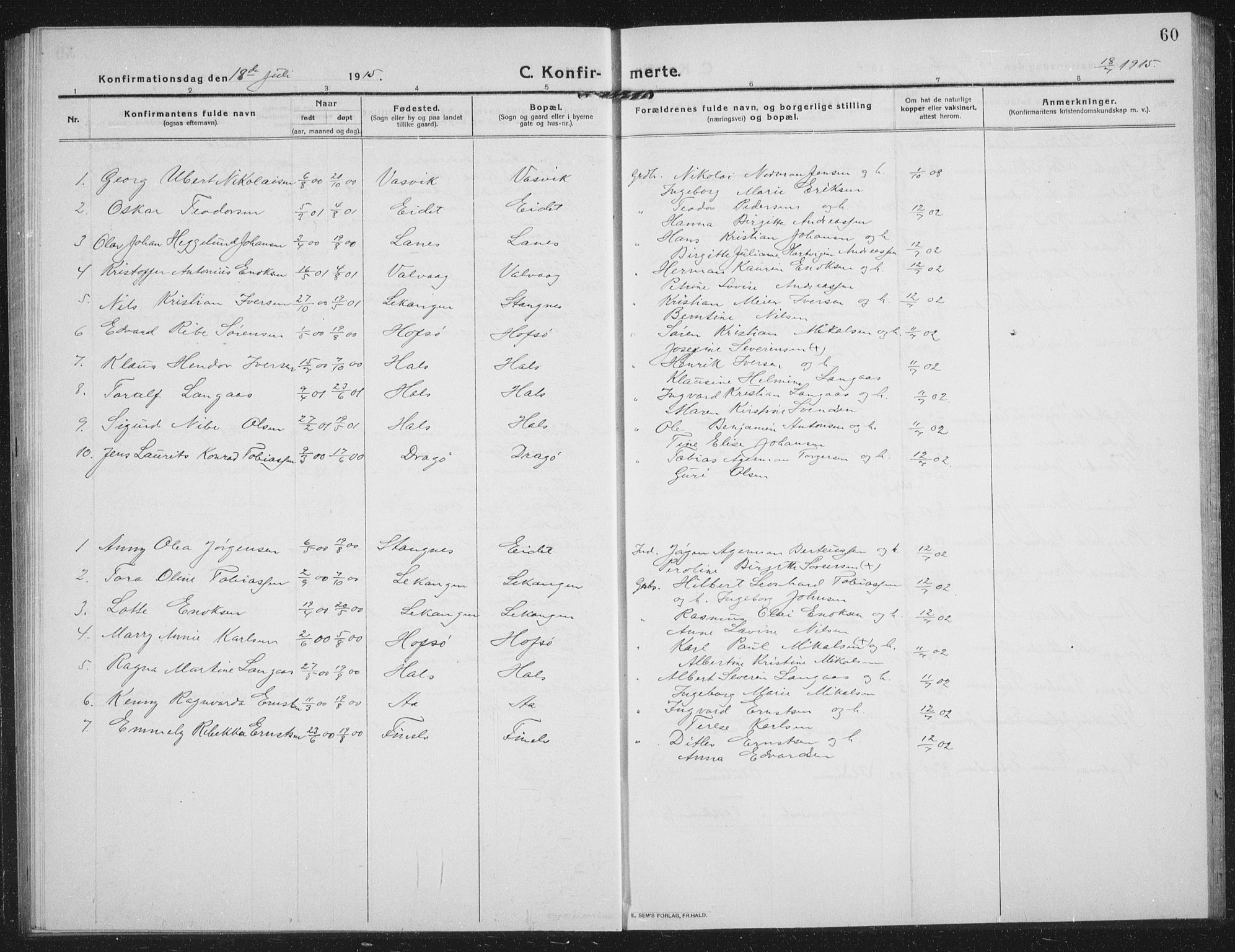 Tranøy sokneprestkontor, SATØ/S-1313/I/Ia/Iab/L0019klokker: Parish register (copy) no. 19, 1914-1940, p. 60