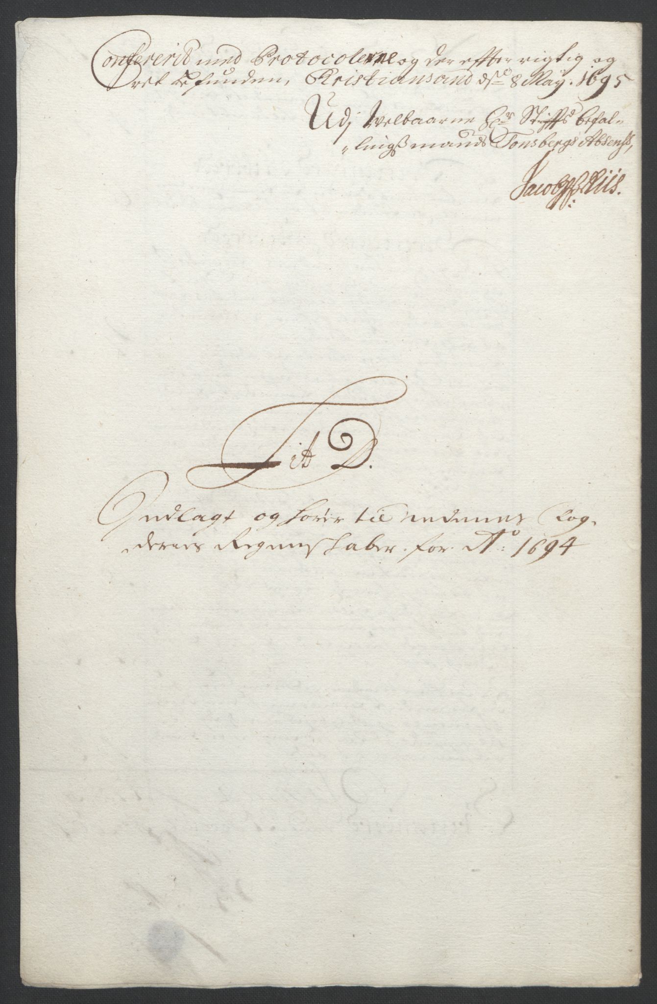 Rentekammeret inntil 1814, Reviderte regnskaper, Fogderegnskap, AV/RA-EA-4092/R39/L2312: Fogderegnskap Nedenes, 1693-1695, p. 138