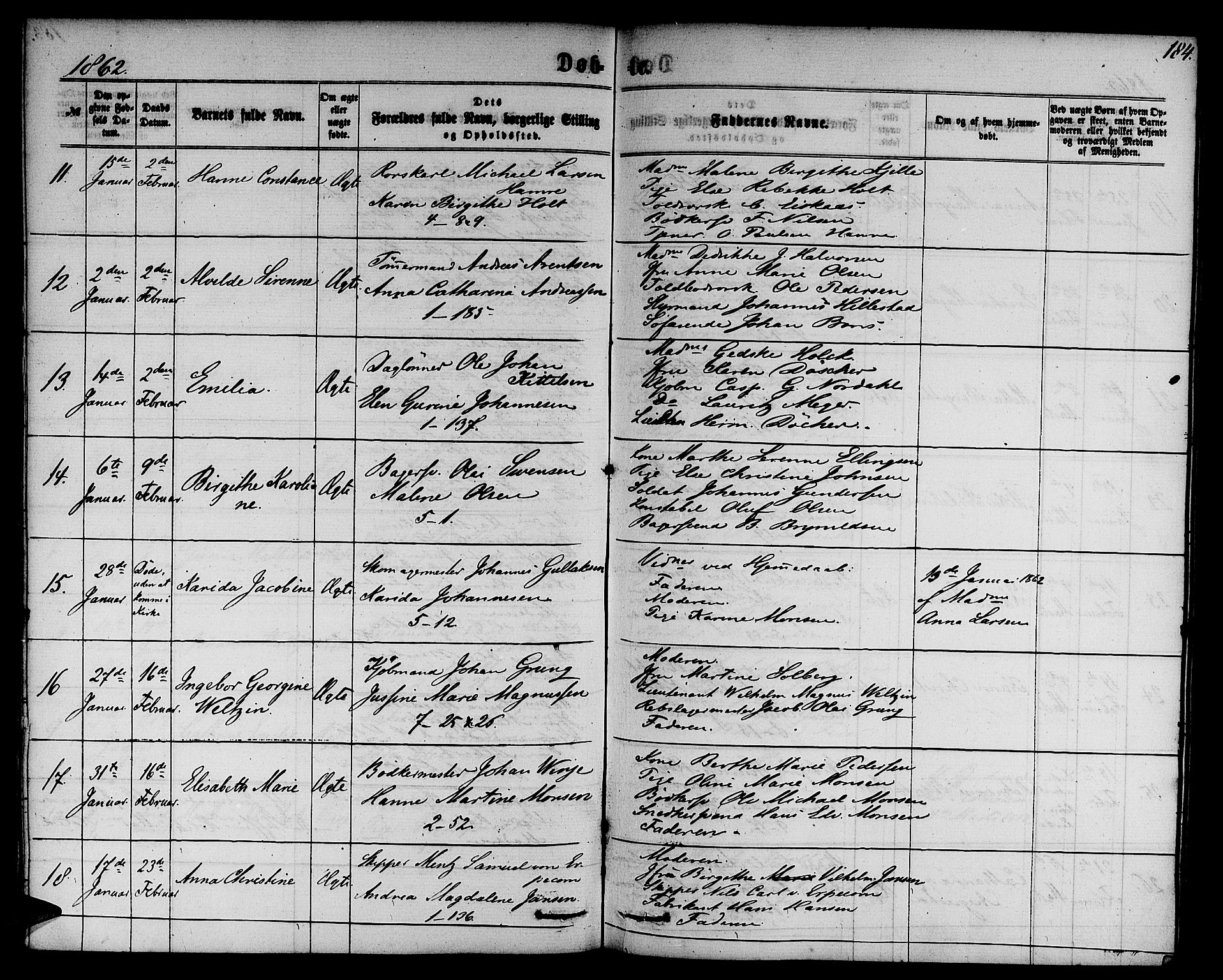 Nykirken Sokneprestembete, SAB/A-77101/H/Hab: Parish register (copy) no. B 2, 1859-1868, p. 184