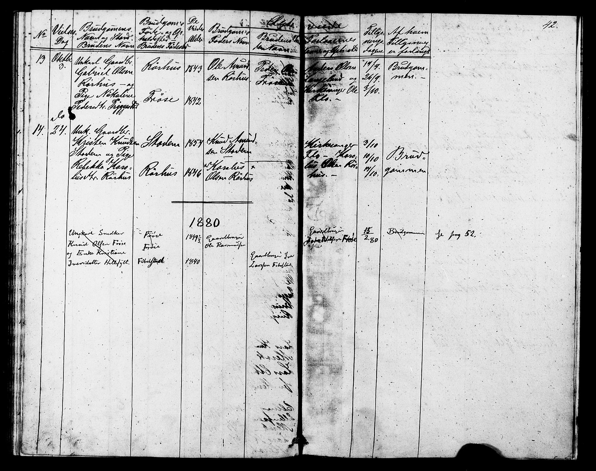 Ministerialprotokoller, klokkerbøker og fødselsregistre - Møre og Romsdal, SAT/A-1454/517/L0224: Parish register (official) no. 517A04, 1853-1880, p. 42