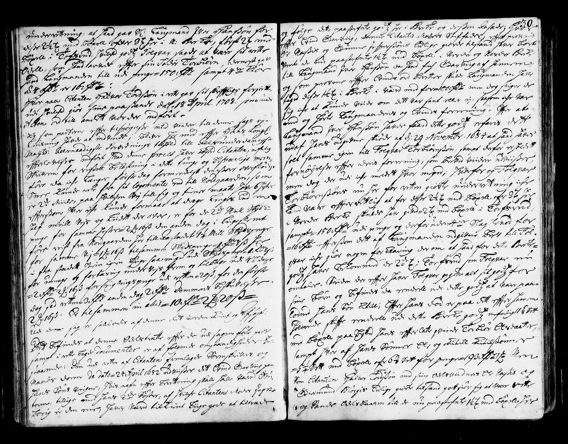 Øvre Telemark østfjelske sorenskriveri, AV/SAKO-A-213/F/Fa/Faa/L0023: Tingbok, 1708-1712, p. 30