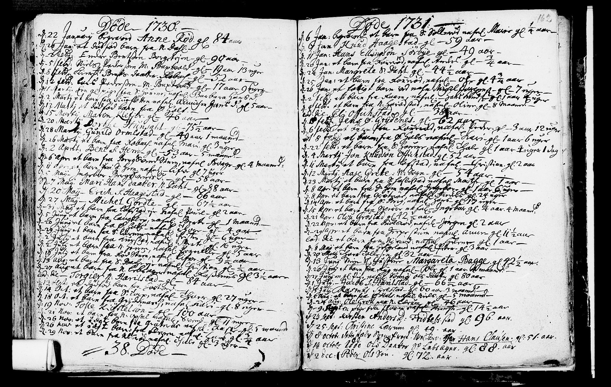 Våle kirkebøker, SAKO/A-334/F/Fa/L0002: Parish register (official) no. I 2, 1705-1732, p. 162