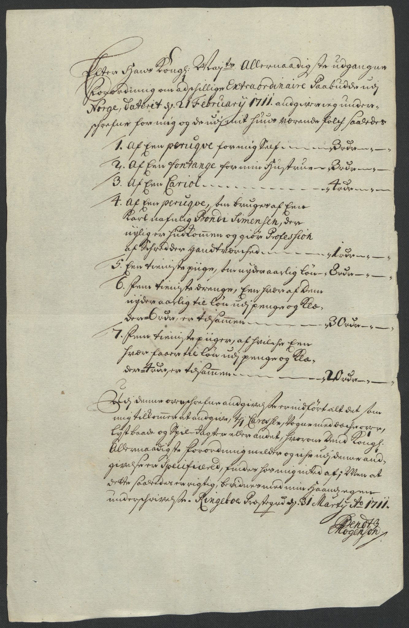 Rentekammeret inntil 1814, Reviderte regnskaper, Fogderegnskap, AV/RA-EA-4092/R17/L1180: Fogderegnskap Gudbrandsdal, 1711, p. 129