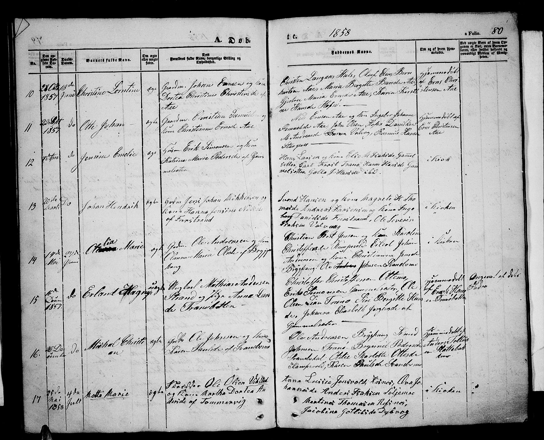 Tranøy sokneprestkontor, SATØ/S-1313/I/Ia/Iab/L0002klokker: Parish register (copy) no. 2, 1847-1860, p. 80