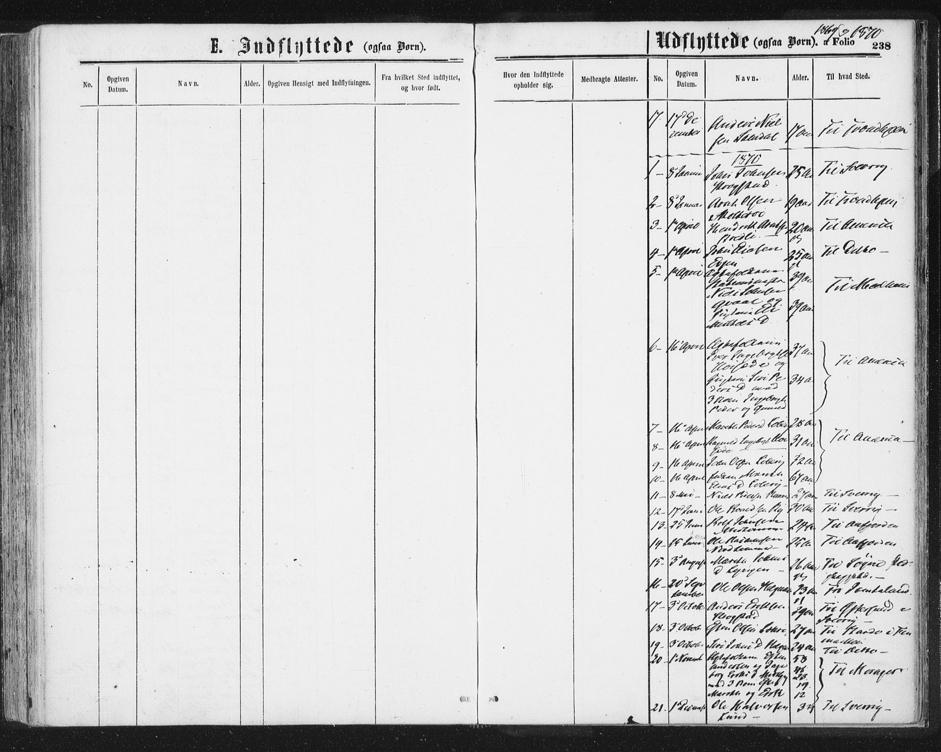 Ministerialprotokoller, klokkerbøker og fødselsregistre - Sør-Trøndelag, SAT/A-1456/692/L1104: Parish register (official) no. 692A04, 1862-1878, p. 238
