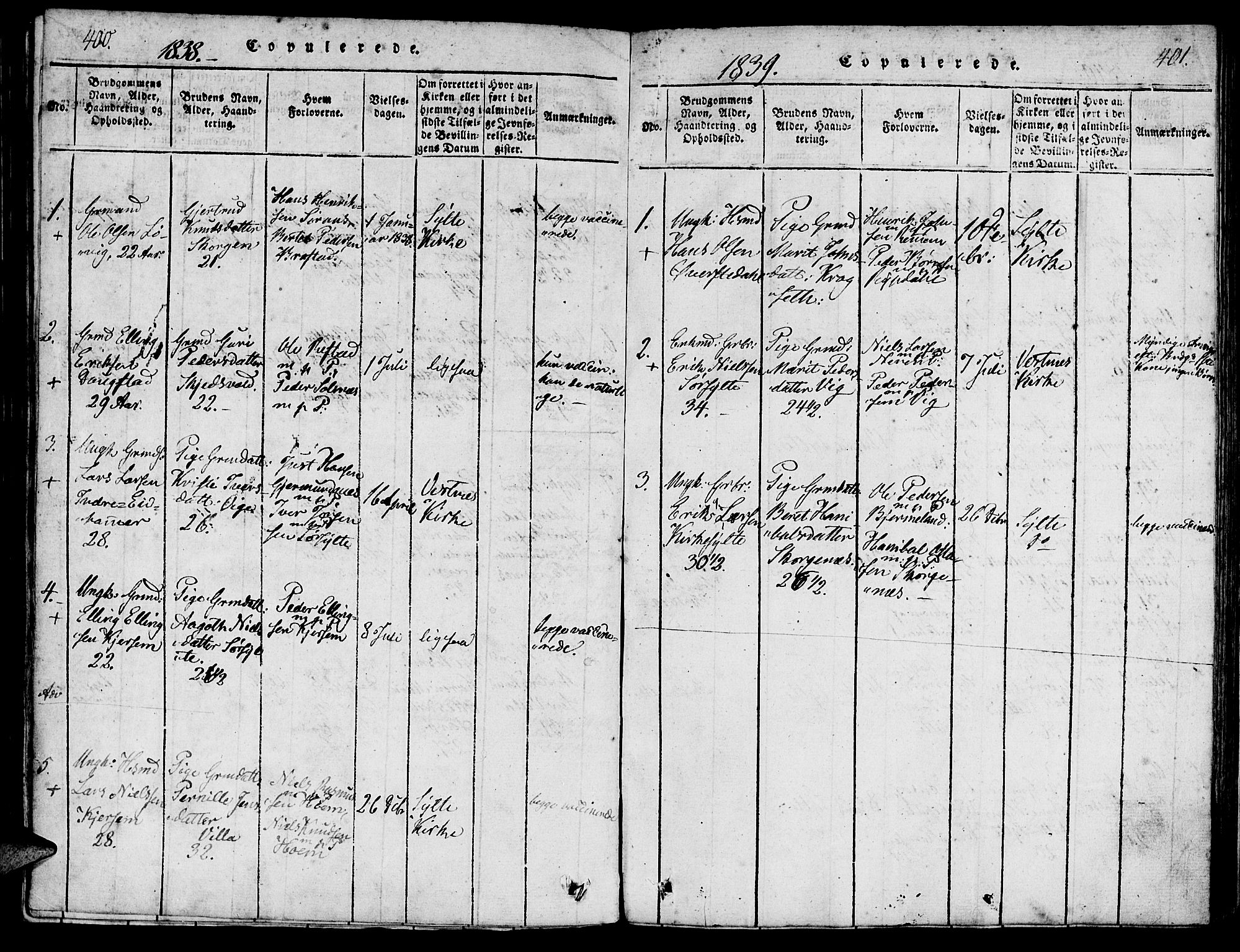 Ministerialprotokoller, klokkerbøker og fødselsregistre - Møre og Romsdal, AV/SAT-A-1454/541/L0544: Parish register (official) no. 541A01, 1818-1847, p. 400-401