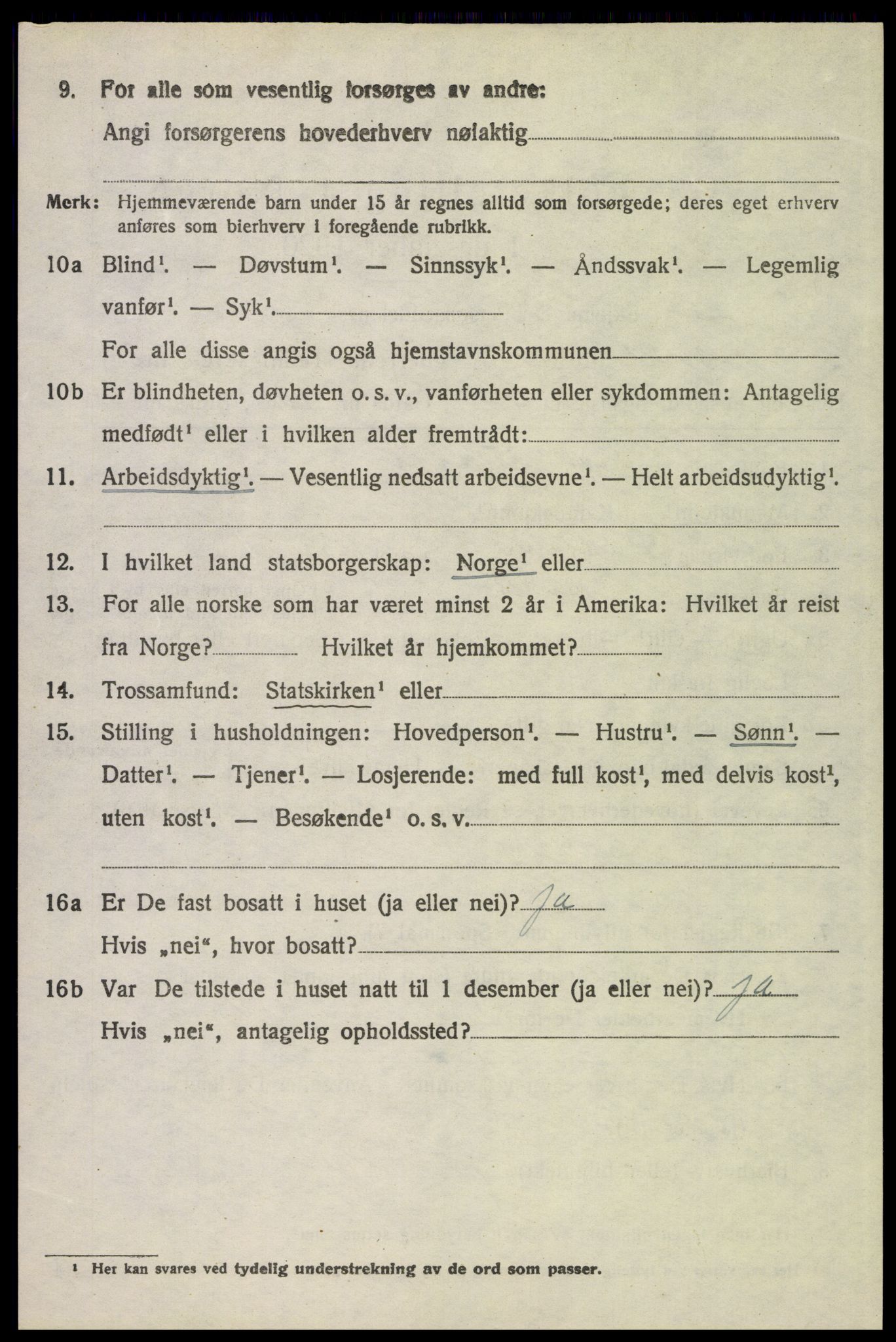 SAH, 1920 census for Tynset, 1920, p. 6553