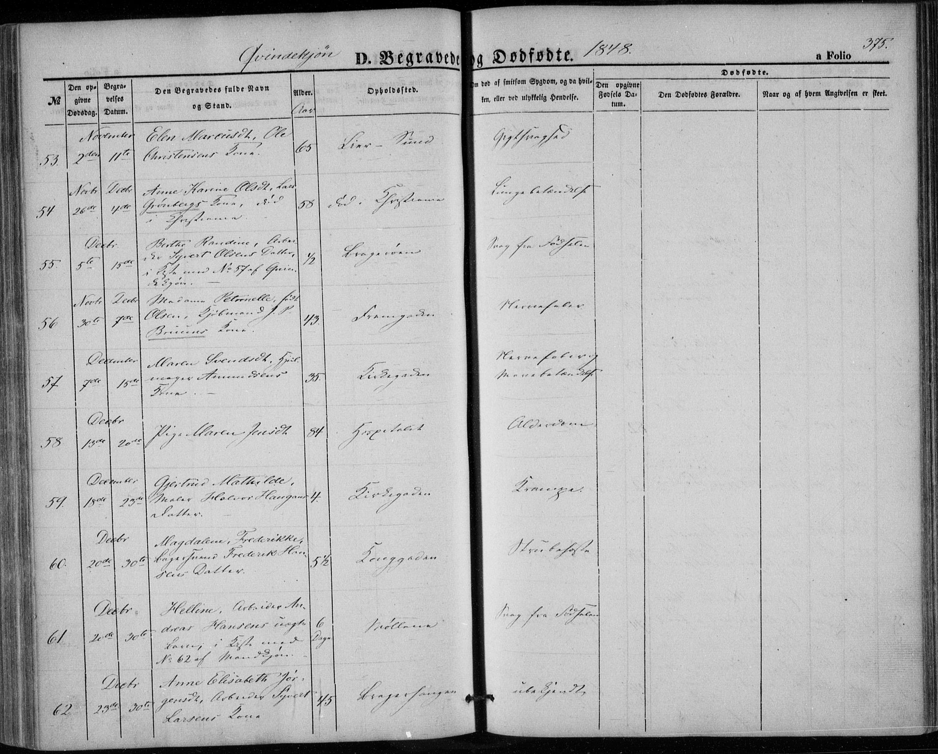 Bragernes kirkebøker, AV/SAKO-A-6/F/Fb/L0002: Parish register (official) no. II 2, 1848-1859, p. 375