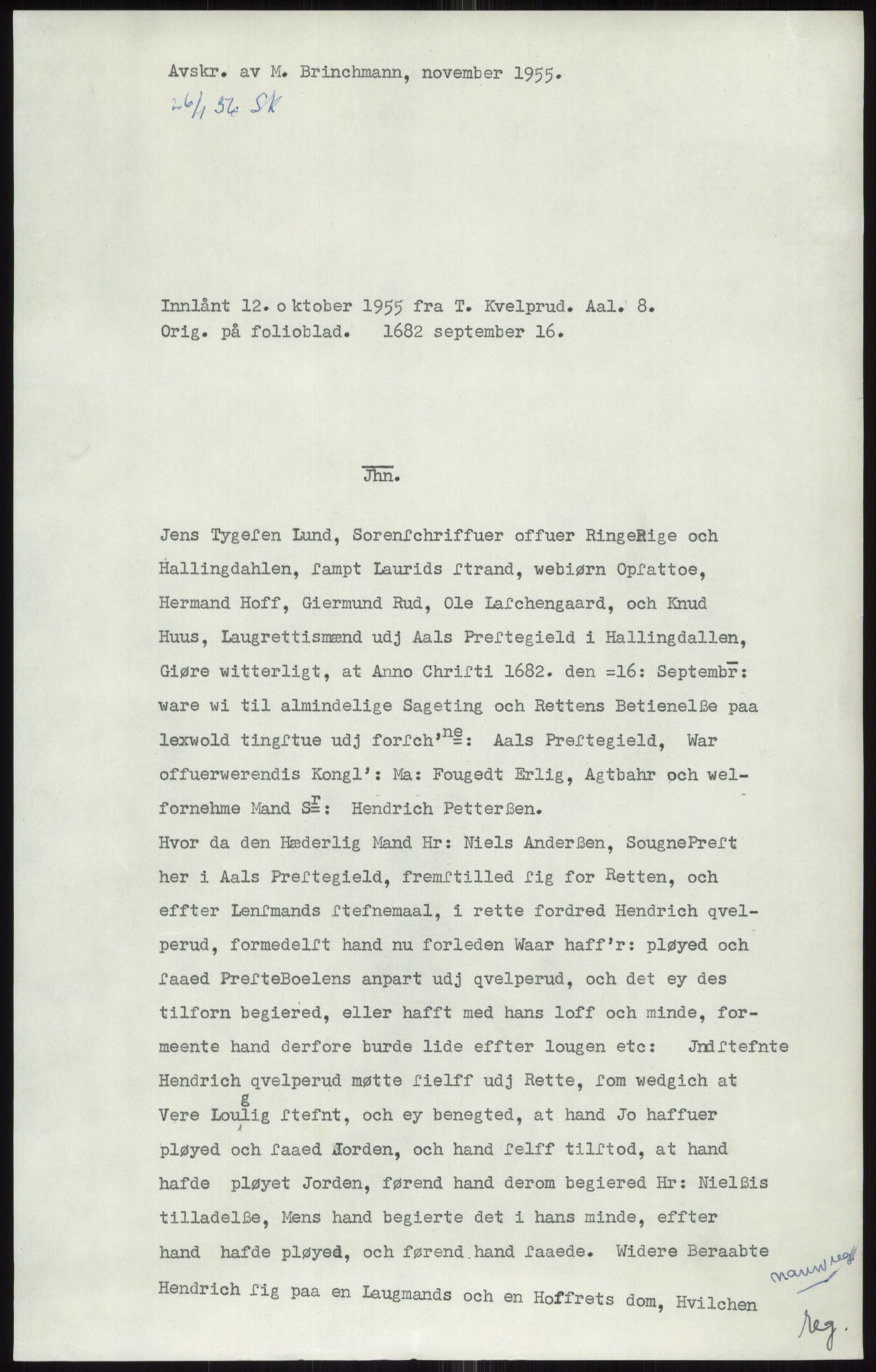 Samlinger til kildeutgivelse, Diplomavskriftsamlingen, AV/RA-EA-4053/H/Ha, p. 1029