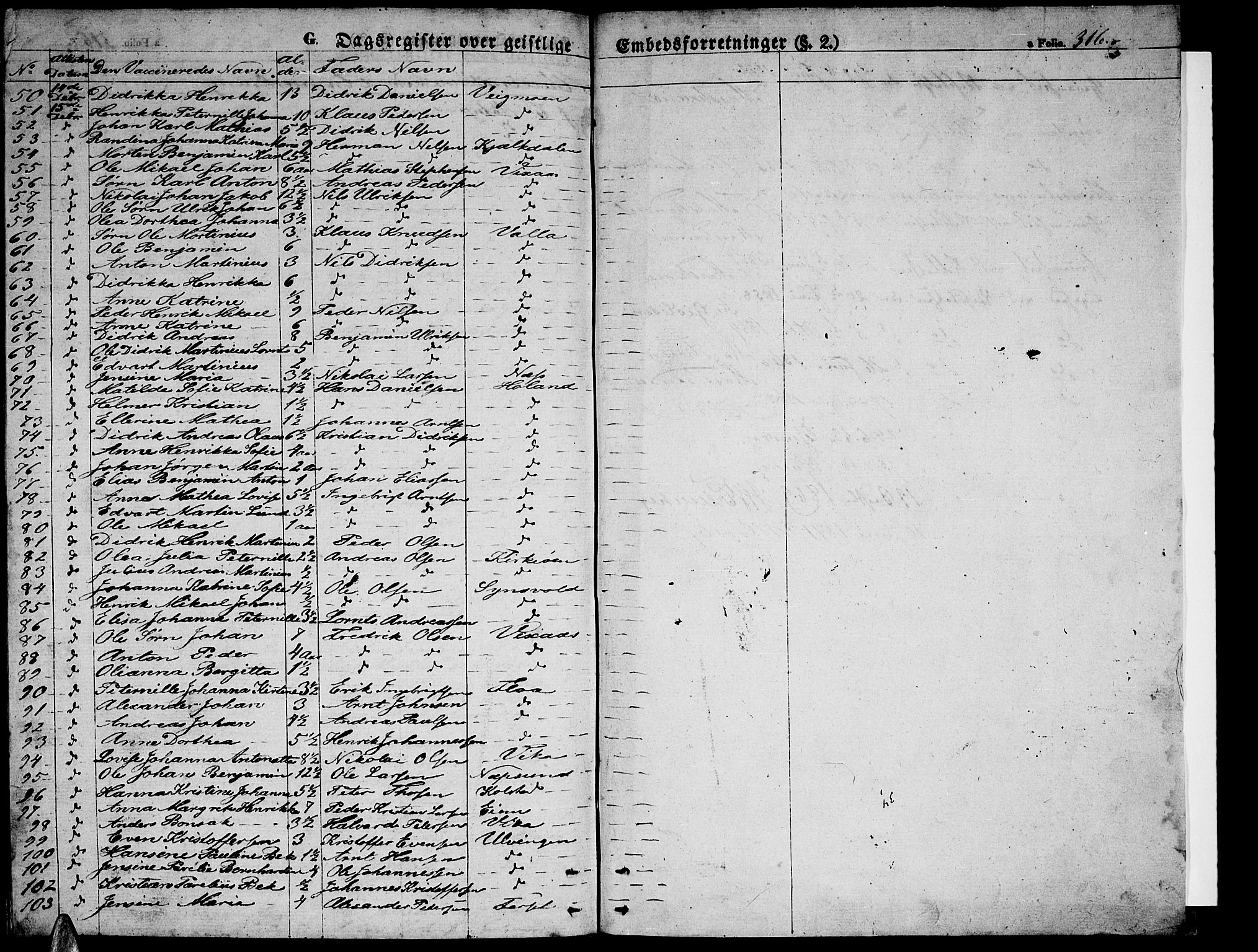 Ministerialprotokoller, klokkerbøker og fødselsregistre - Nordland, AV/SAT-A-1459/816/L0251: Parish register (copy) no. 816C01, 1852-1870, p. 316