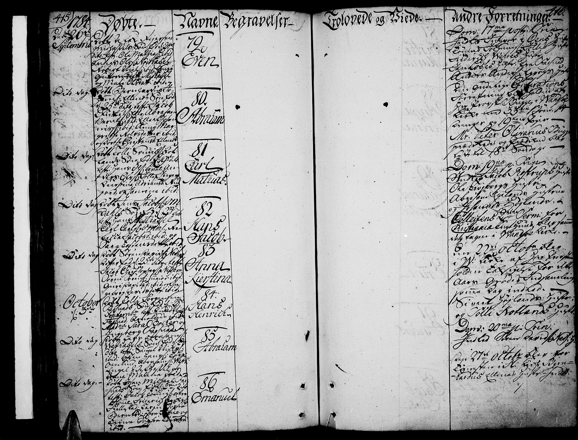 Lista sokneprestkontor, AV/SAK-1111-0027/F/Fa/L0004: Parish register (official) no. A 4, 1768-1794, p. 415-416