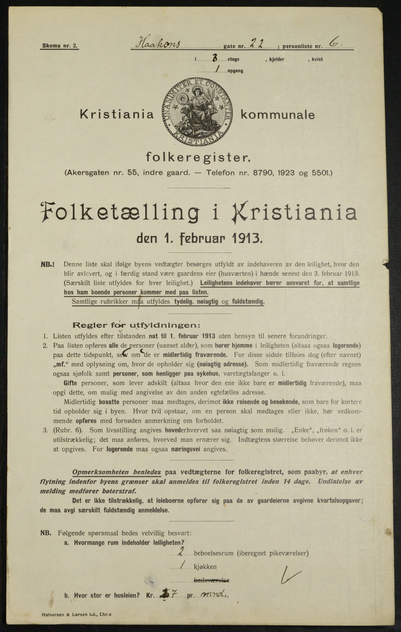 OBA, Municipal Census 1913 for Kristiania, 1913, p. 42971