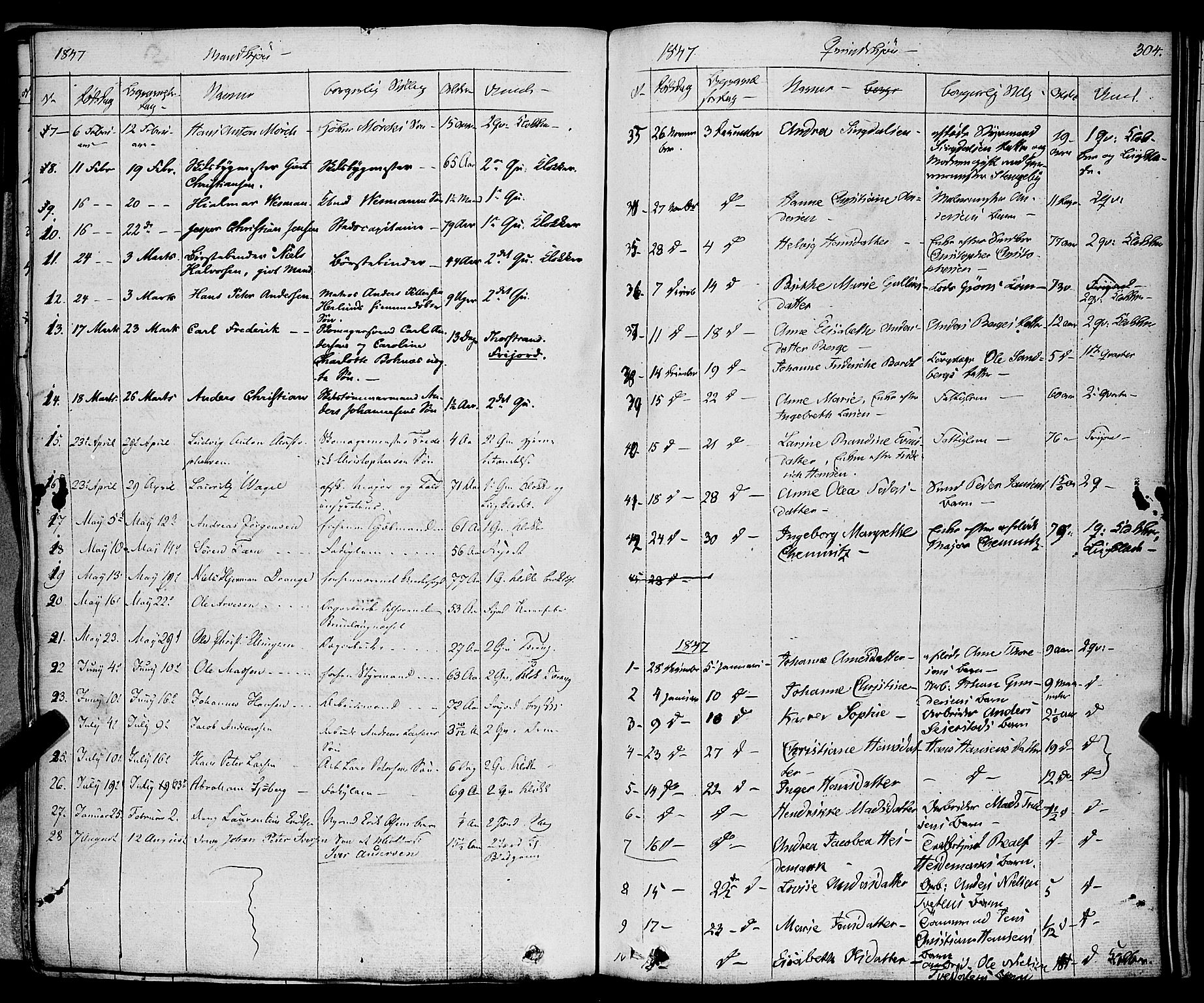 Larvik kirkebøker, AV/SAKO-A-352/F/Fa/L0002: Parish register (official) no. I 2, 1825-1847, p. 304