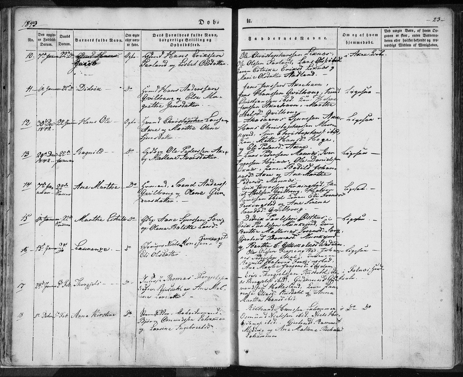 Skudenes sokneprestkontor, SAST/A -101849/H/Ha/Haa/L0002: Parish register (official) no. A 2.1, 1841-1846, p. 23