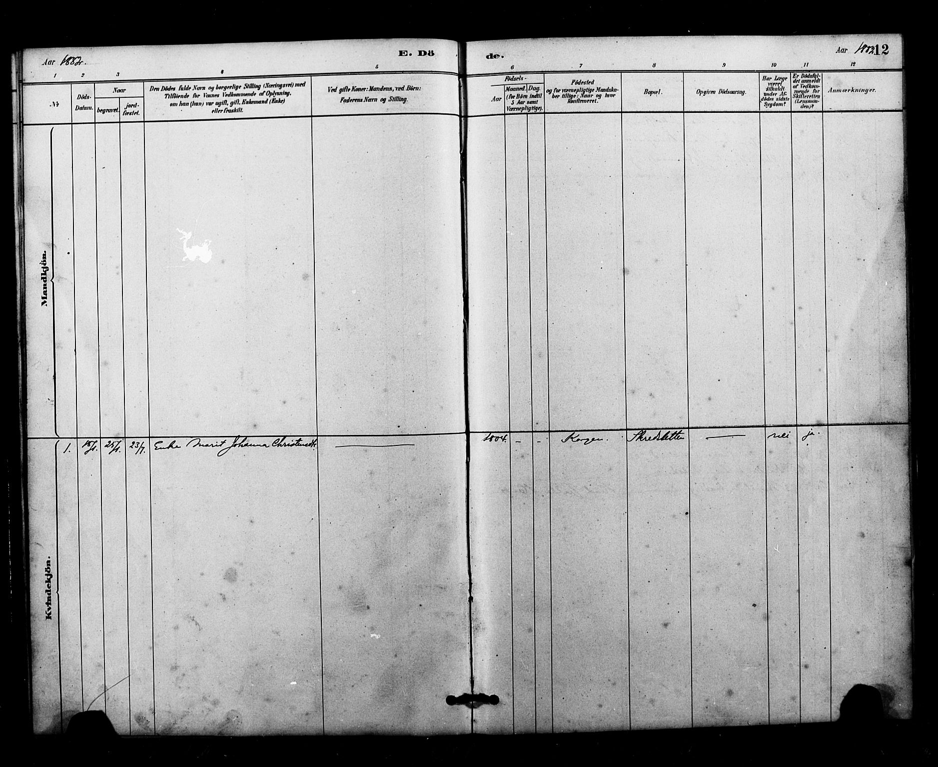 Ministerialprotokoller, klokkerbøker og fødselsregistre - Nordland, AV/SAT-A-1459/826/L0382: Parish register (copy) no. 826C02, 1879-1914, p. 12