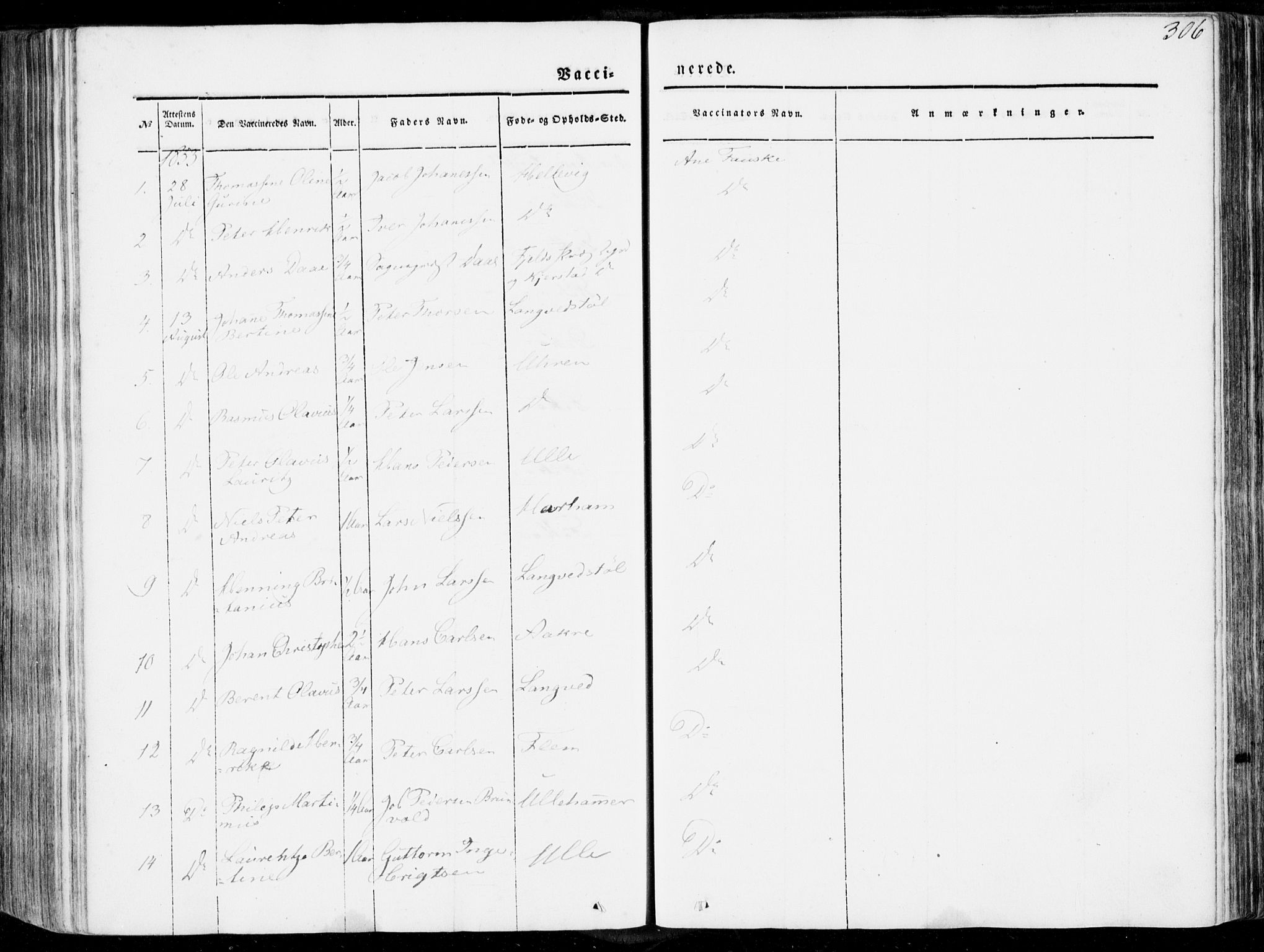 Ministerialprotokoller, klokkerbøker og fødselsregistre - Møre og Romsdal, SAT/A-1454/536/L0497: Parish register (official) no. 536A06, 1845-1865, p. 306