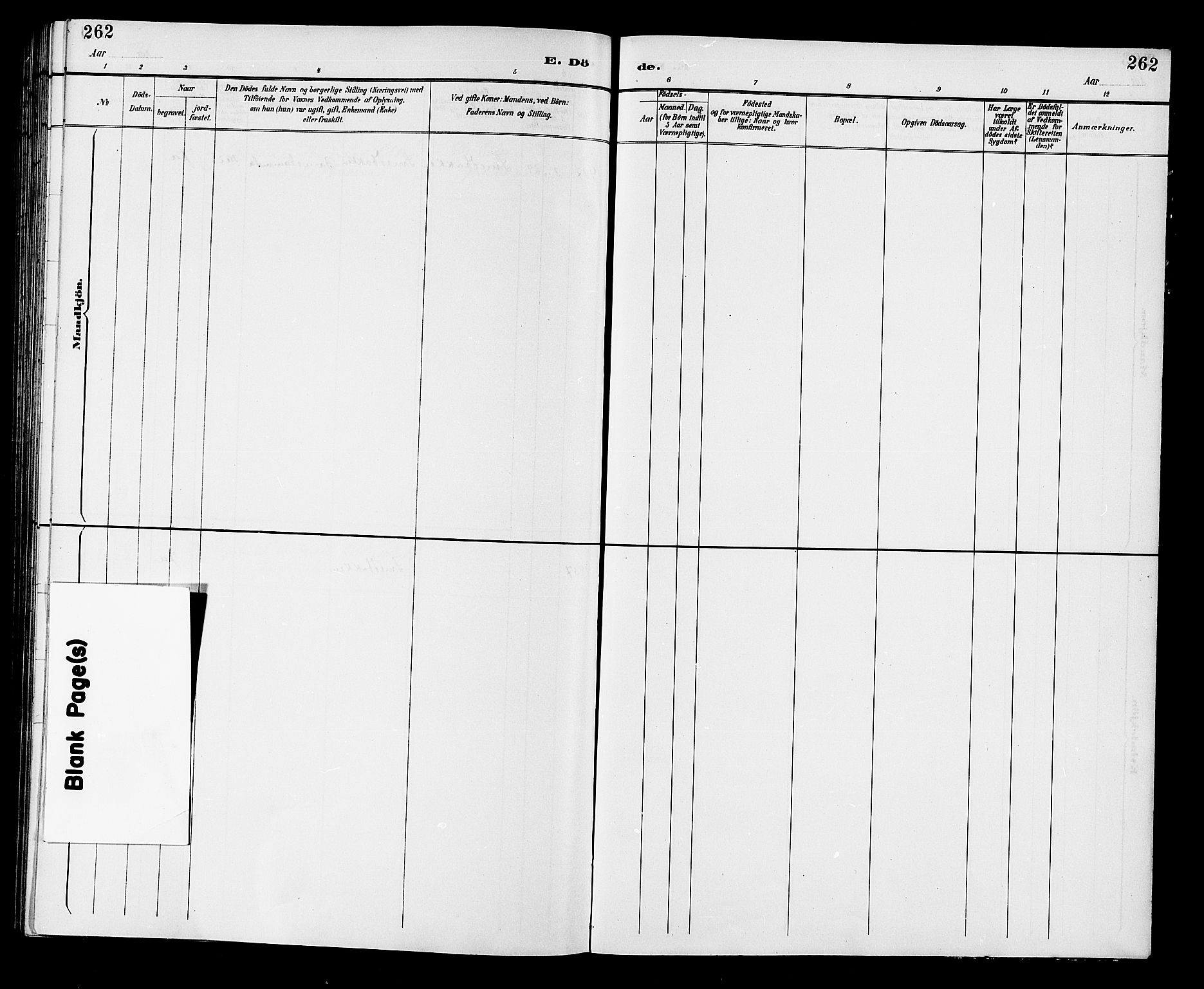 Fiskum kirkebøker, AV/SAKO-A-15/G/Ga/L0005: Parish register (copy) no. 5, 1887-1912, p. 262