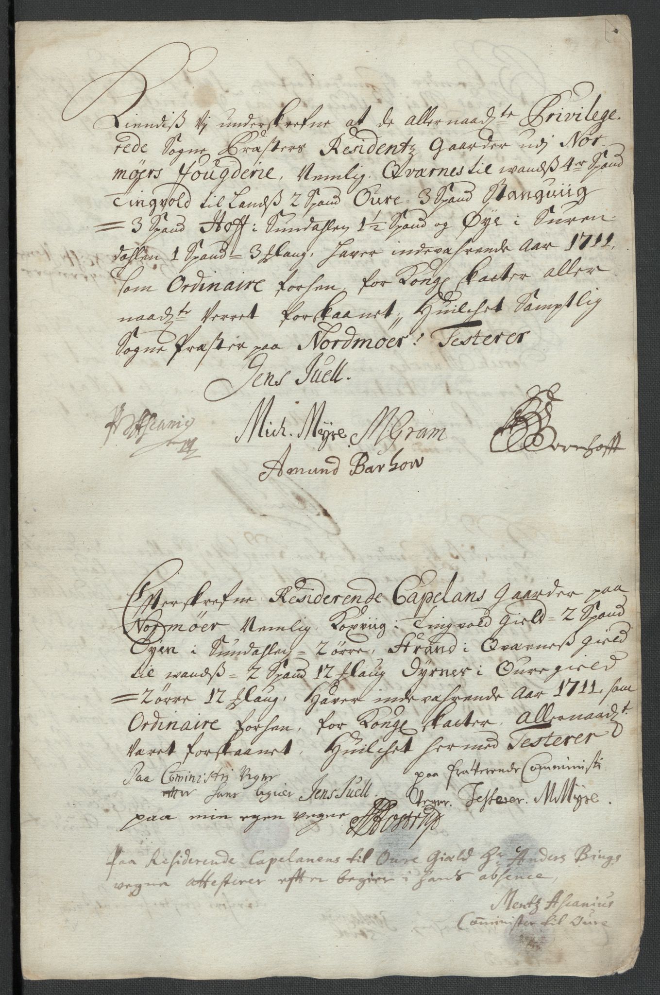 Rentekammeret inntil 1814, Reviderte regnskaper, Fogderegnskap, AV/RA-EA-4092/R56/L3745: Fogderegnskap Nordmøre, 1711, p. 356