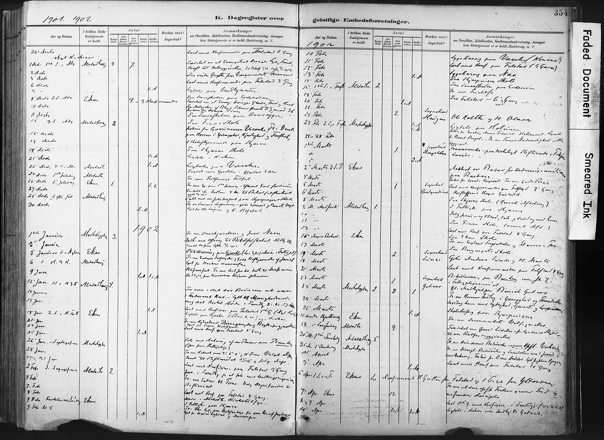 Ministerialprotokoller, klokkerbøker og fødselsregistre - Nord-Trøndelag, AV/SAT-A-1458/717/L0162: Parish register (official) no. 717A12, 1898-1923, p. 354