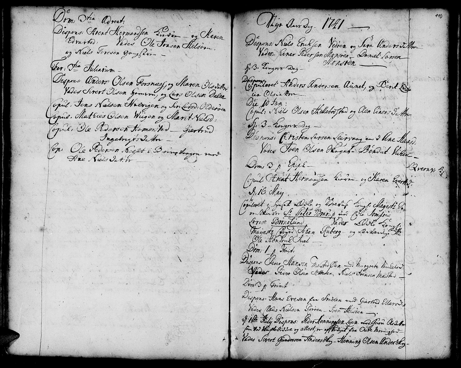 Ministerialprotokoller, klokkerbøker og fødselsregistre - Sør-Trøndelag, SAT/A-1456/634/L0525: Parish register (official) no. 634A01, 1736-1775, p. 110