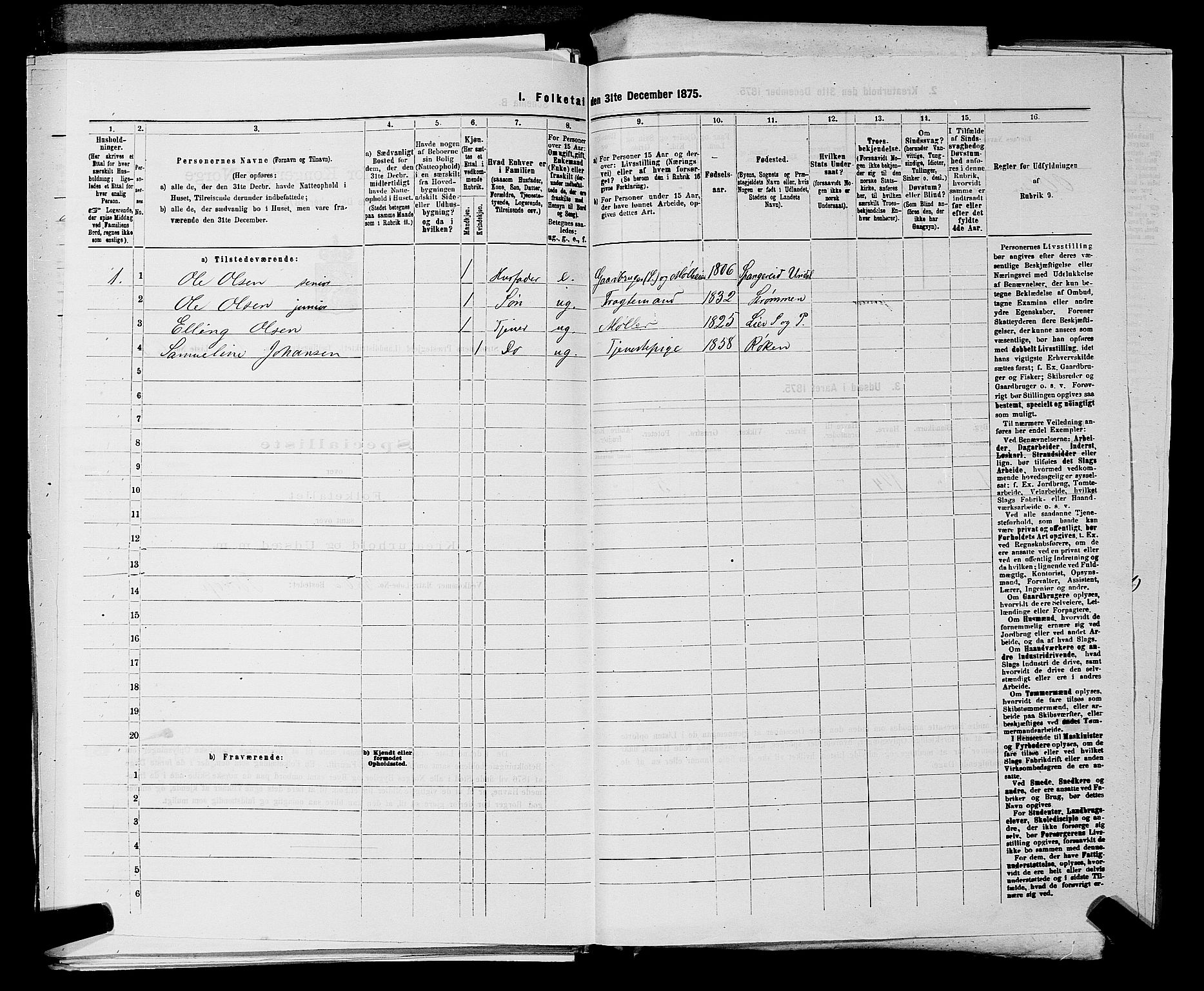 SAKO, 1875 census for 0711L Strømm/Strømm, 1875, p. 167