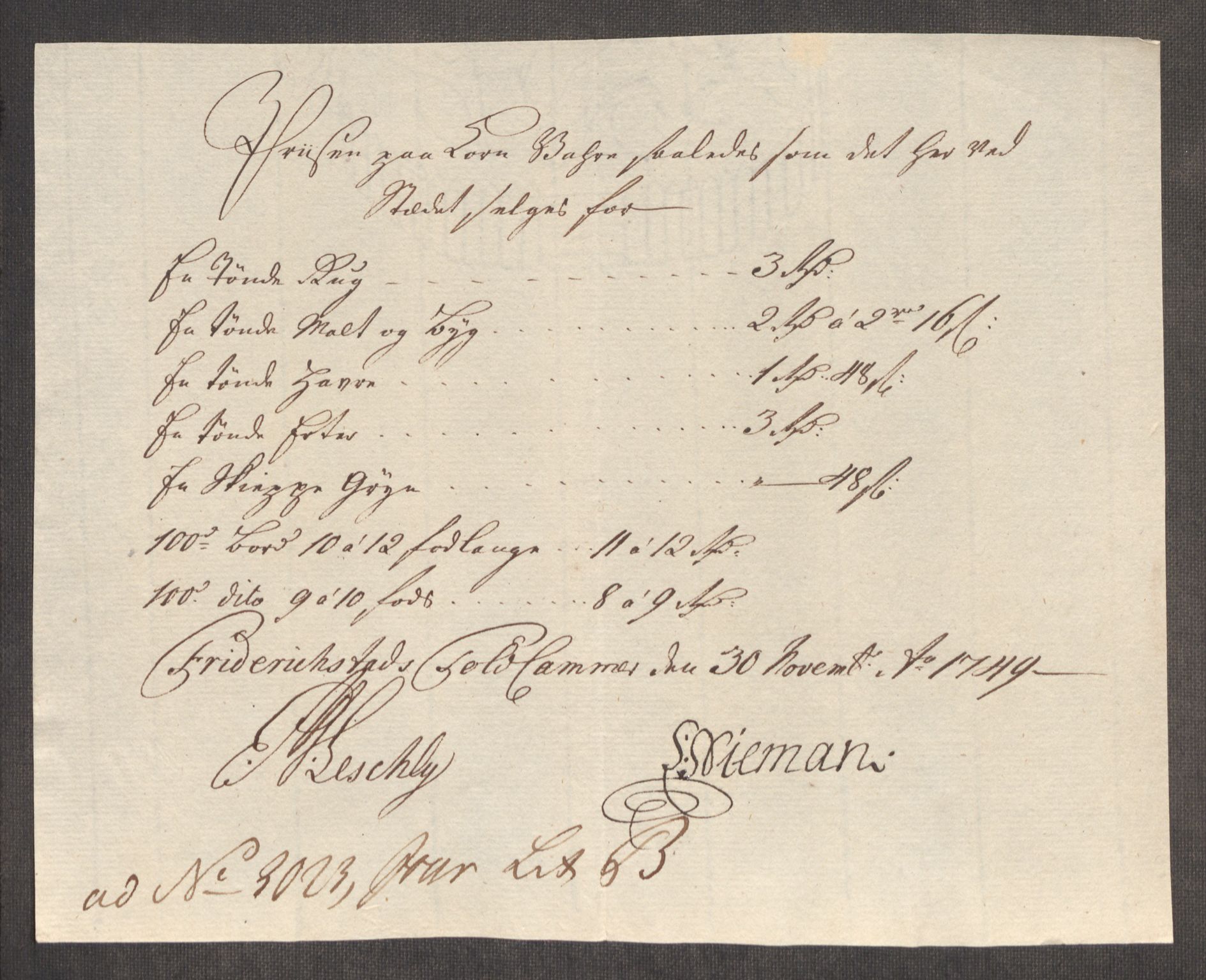 Rentekammeret inntil 1814, Realistisk ordnet avdeling, AV/RA-EA-4070/Oe/L0004: [Ø1]: Priskuranter, 1749-1752, p. 22