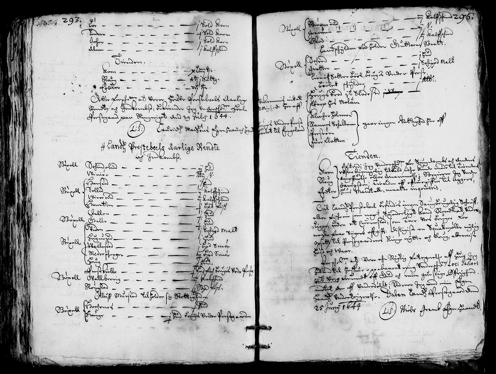 Rentekammeret inntil 1814, Realistisk ordnet avdeling, AV/RA-EA-4070/Fc/Fca/L0001/0004: [Ca I]  Akershus stift / Jordebok over kirkene og prestebolene i Oslo og Hamar stift, 1664, p. 293-294