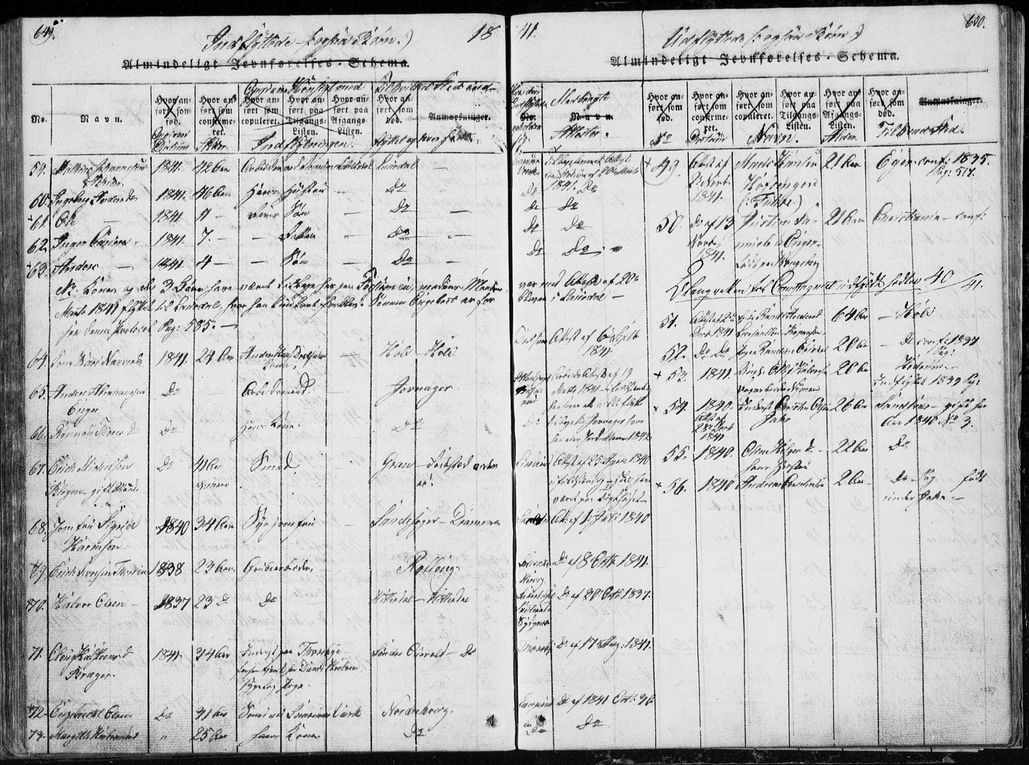 Modum kirkebøker, AV/SAKO-A-234/G/Ga/L0002: Parish register (copy) no. I 2, 1824-1832, p. 649-650