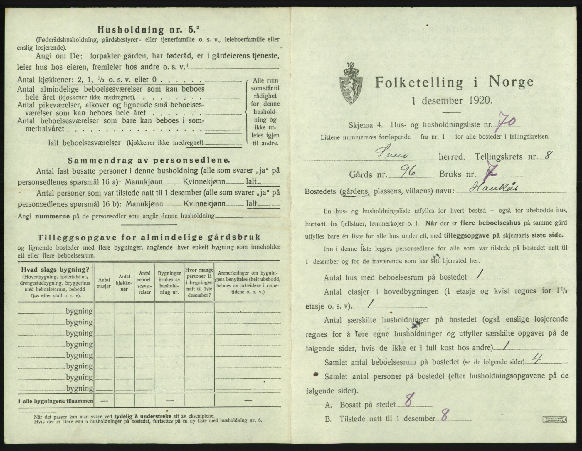 SAB, 1920 census for Sveio, 1920, p. 673