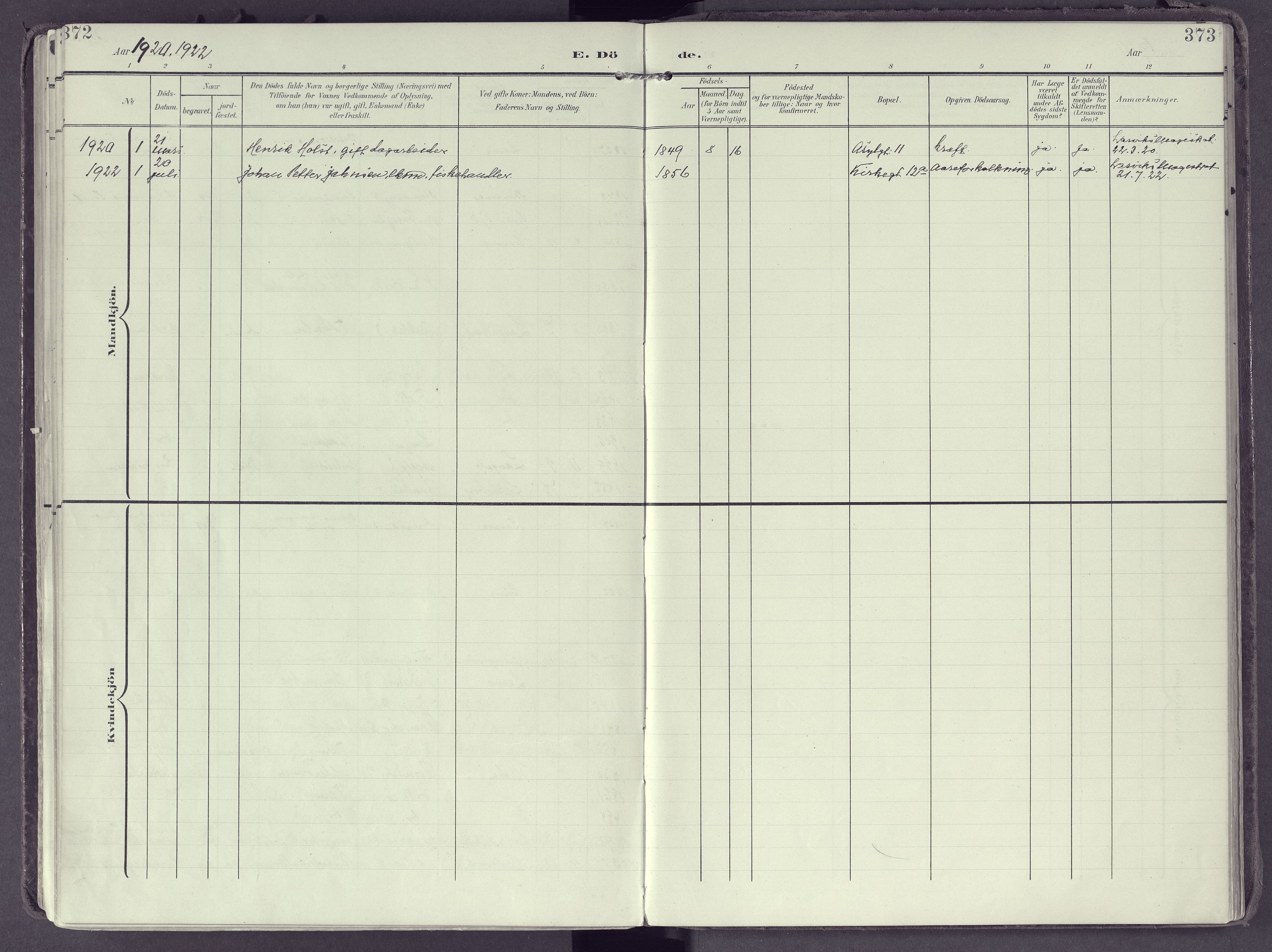 Larvik kirkebøker, SAKO/A-352/F/Fb/L0005: Parish register (official) no. II 5, 1903-1925, p. 372-373