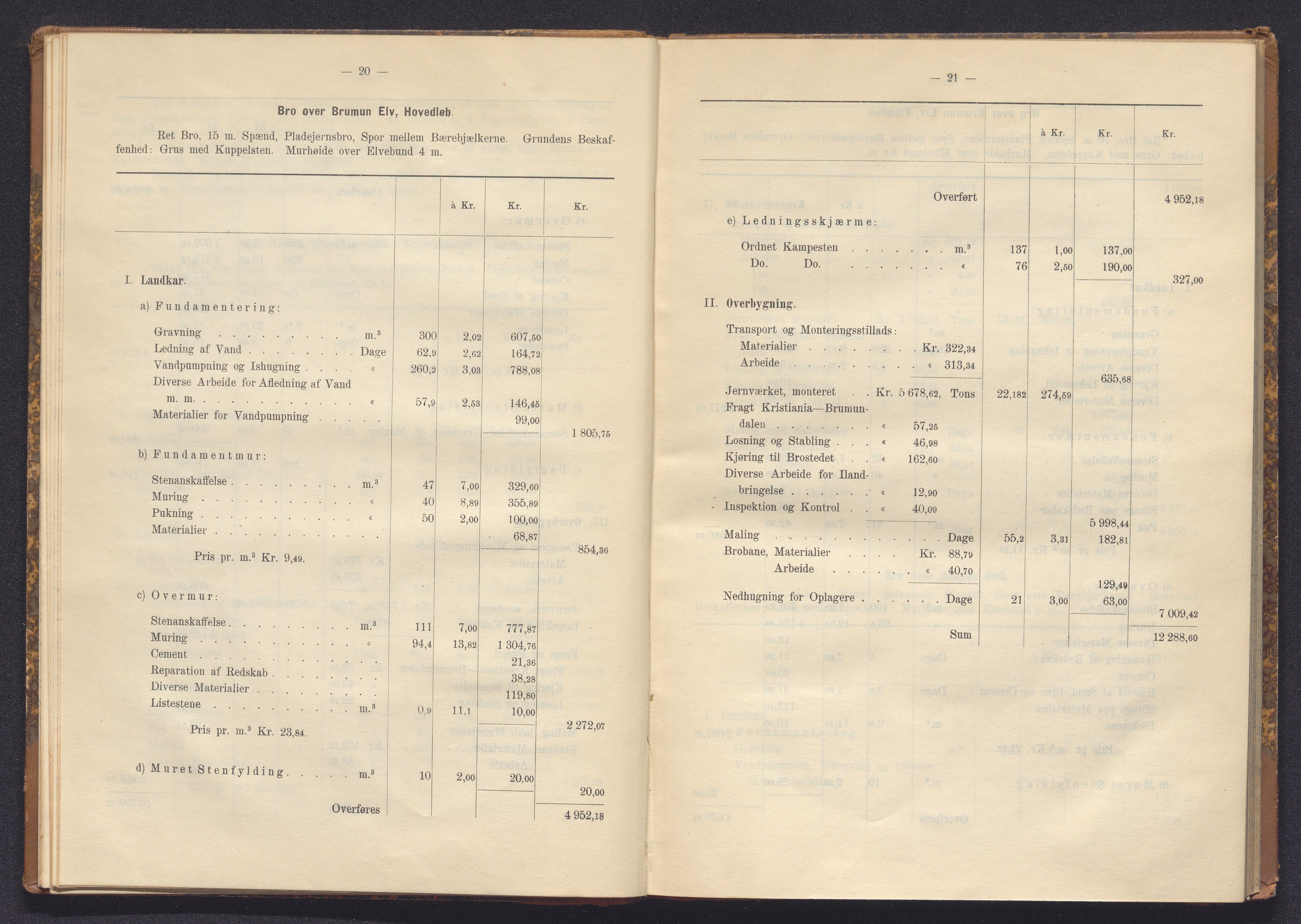 Norges Statsbaner Bibliotek (NSB), AV/SAKO-A-355/E/Ea/L0161/0006: Jernbanedrift (656.2) / Dovrebanen. Avslutningsrapport for jernbaneanlegg Hamar - Sel, 1898, p. 20-21