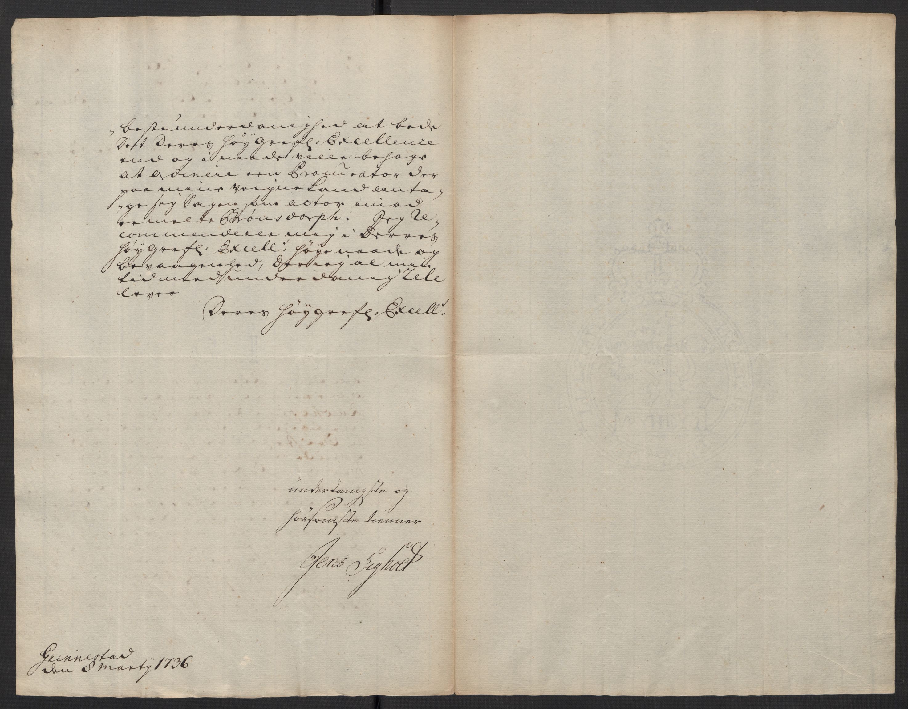 Stattholderembetet 1572-1771, AV/RA-EA-2870/Ef/L0108: Brev fra embetsmenn og andre, 1735-1736, p. 18