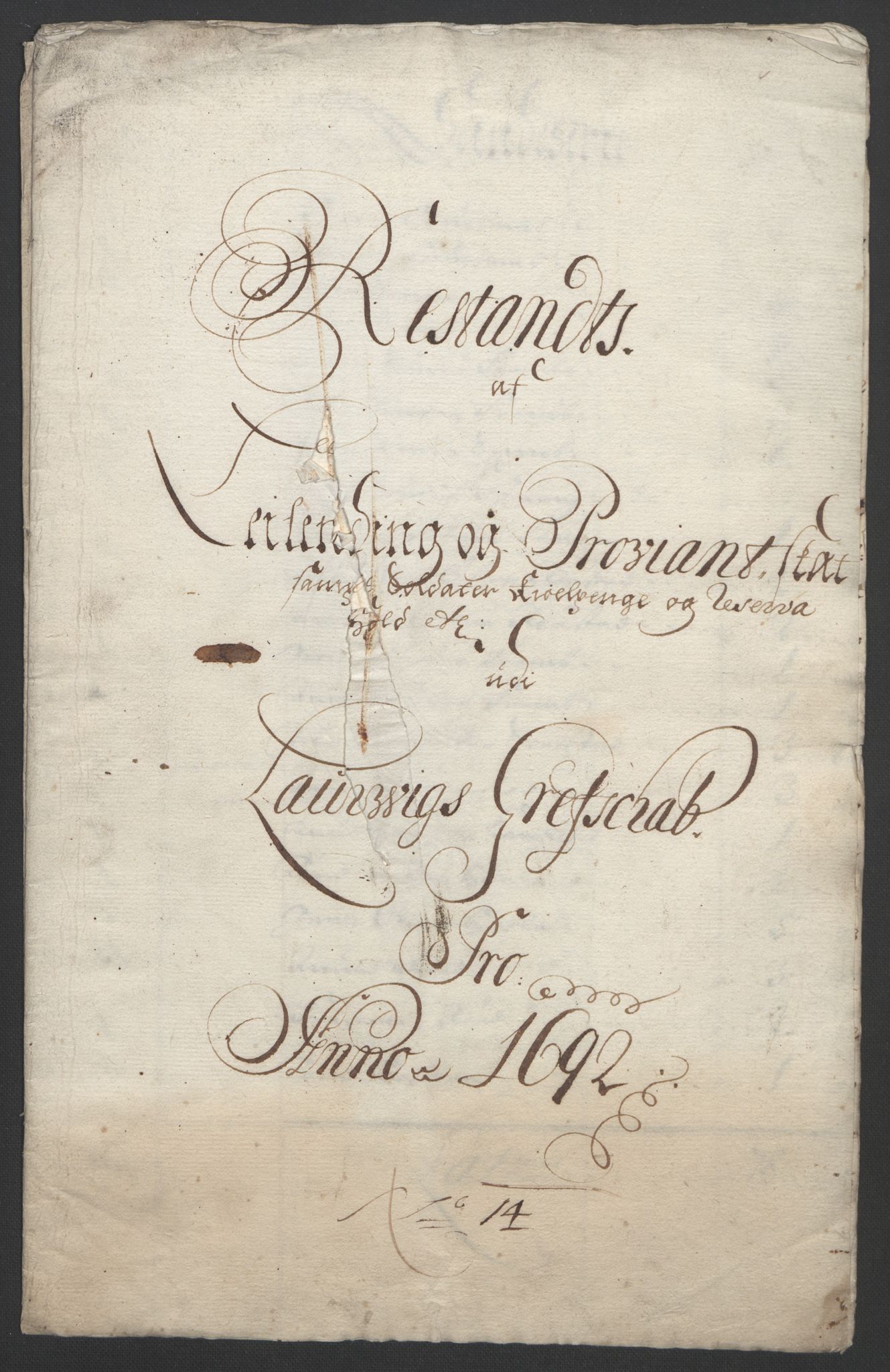 Rentekammeret inntil 1814, Reviderte regnskaper, Fogderegnskap, AV/RA-EA-4092/R33/L1973: Fogderegnskap Larvik grevskap, 1692, p. 227