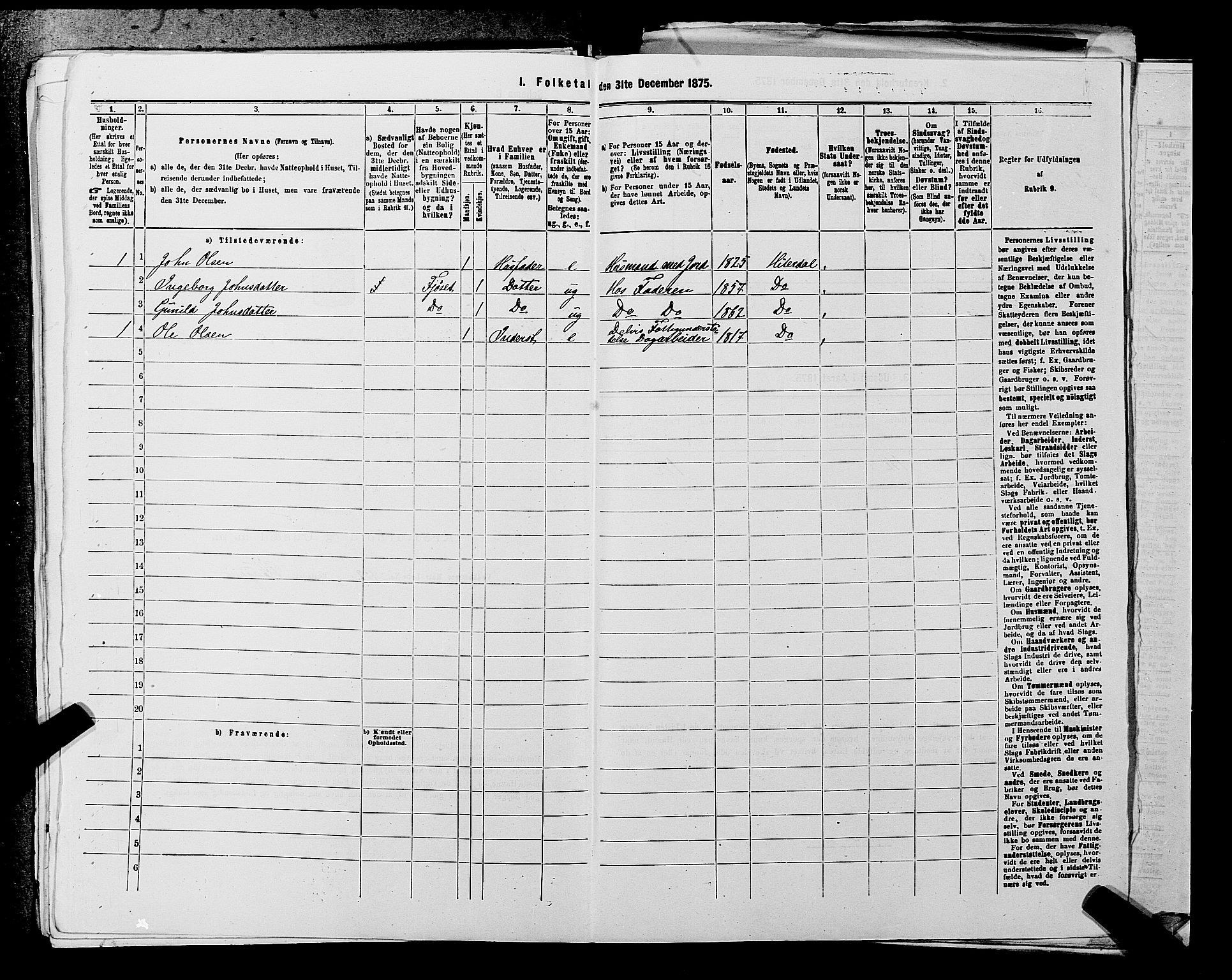 SAKO, 1875 census for 0823P Heddal, 1875, p. 821