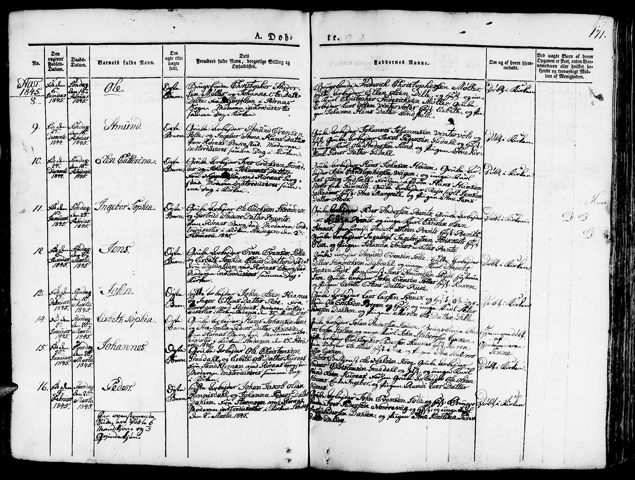 Ministerialprotokoller, klokkerbøker og fødselsregistre - Sør-Trøndelag, SAT/A-1456/681/L0938: Parish register (copy) no. 681C02, 1829-1879, p. 171