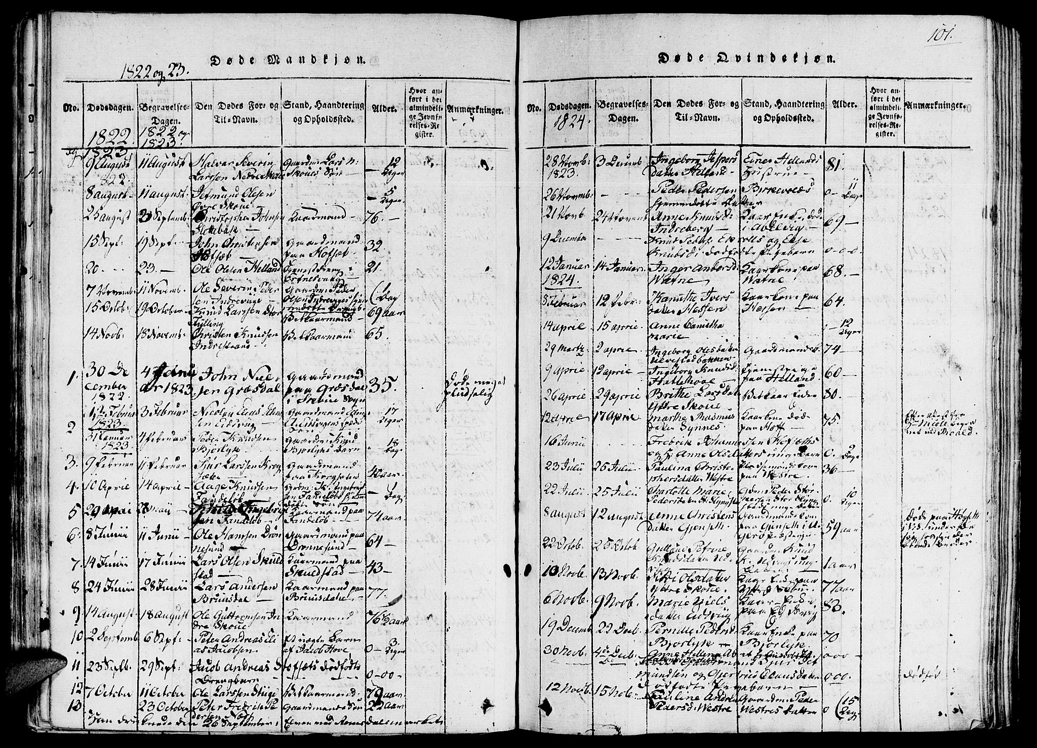 Ministerialprotokoller, klokkerbøker og fødselsregistre - Møre og Romsdal, AV/SAT-A-1454/524/L0351: Parish register (official) no. 524A03, 1816-1838, p. 101