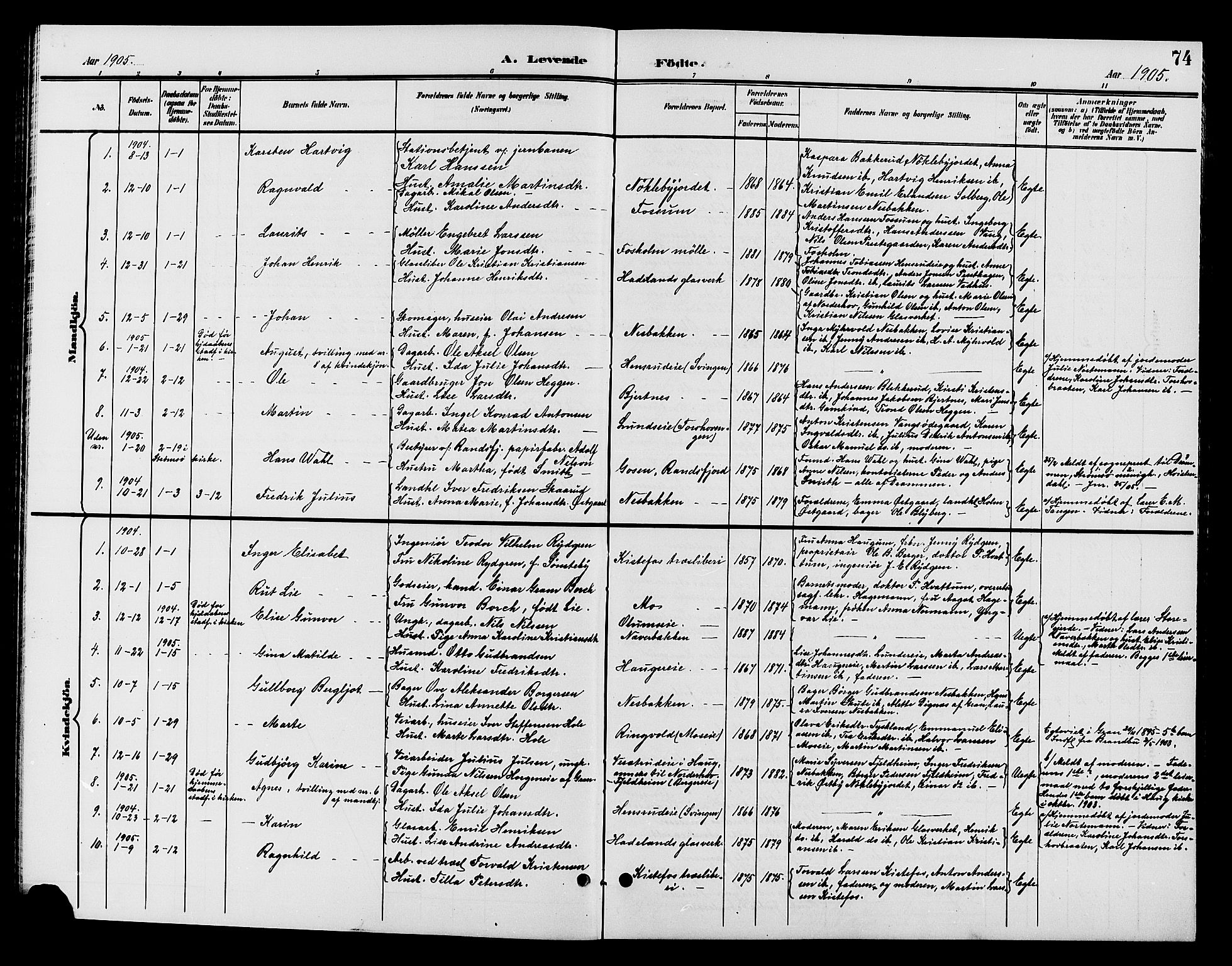Jevnaker prestekontor, SAH/PREST-116/H/Ha/Hab/L0002: Parish register (copy) no. 2, 1896-1906, p. 74