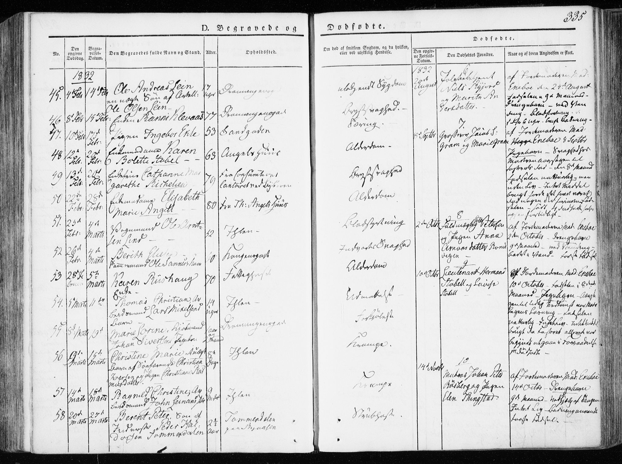 Ministerialprotokoller, klokkerbøker og fødselsregistre - Sør-Trøndelag, AV/SAT-A-1456/601/L0047: Parish register (official) no. 601A15, 1831-1839, p. 335