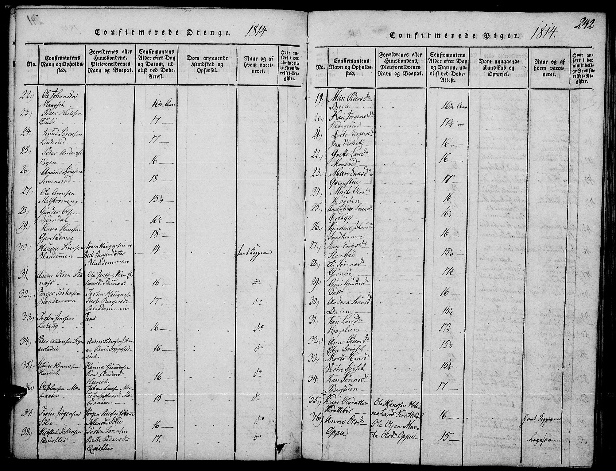 Strøm-Odalen prestekontor, AV/SAH-PREST-028/H/Ha/Haa/L0006: Parish register (official) no. 6, 1814-1850, p. 242