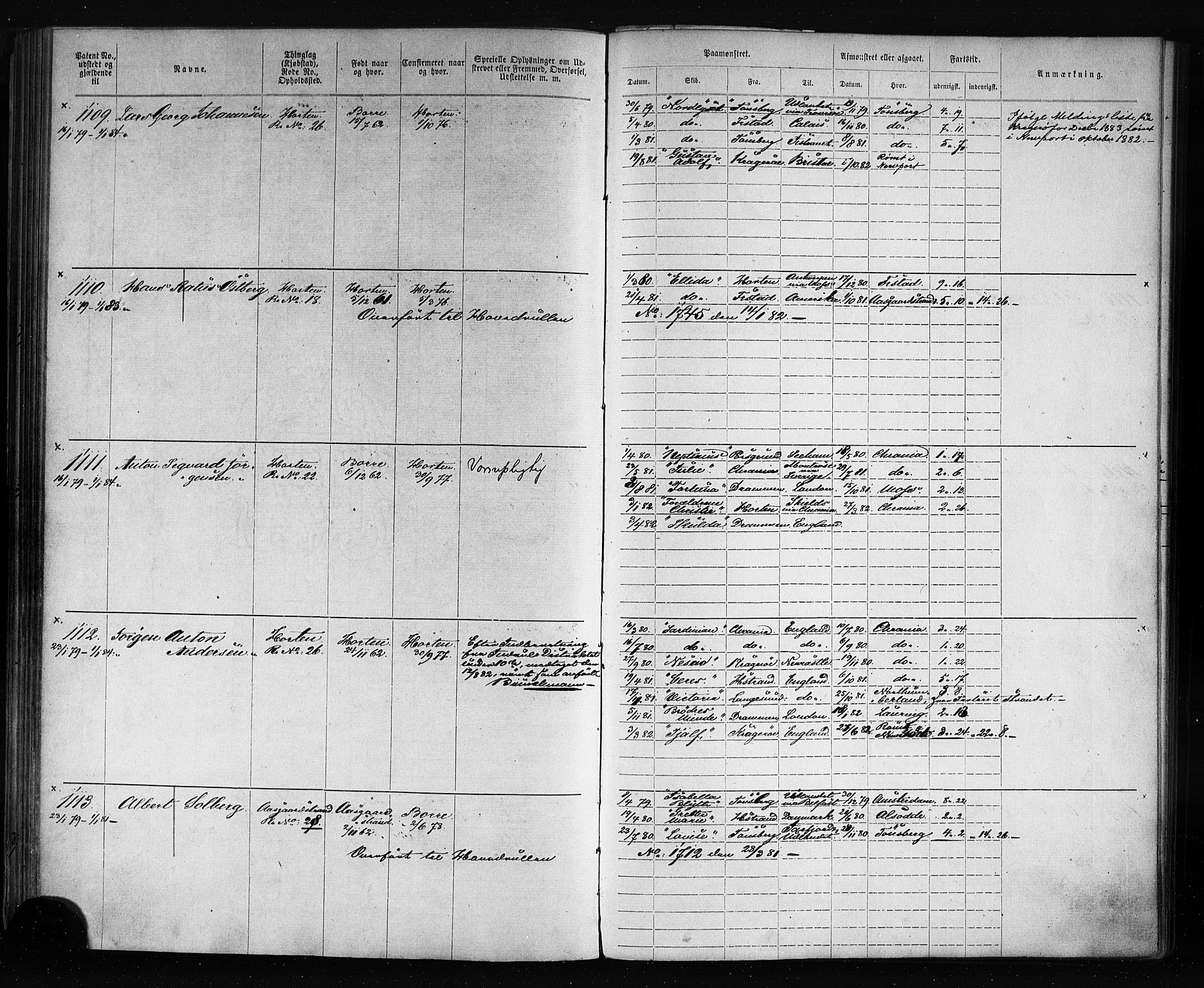 Horten innrulleringskontor, AV/SAKO-A-785/F/Fb/L0003: Annotasjonsrulle, 1874-1884, p. 81