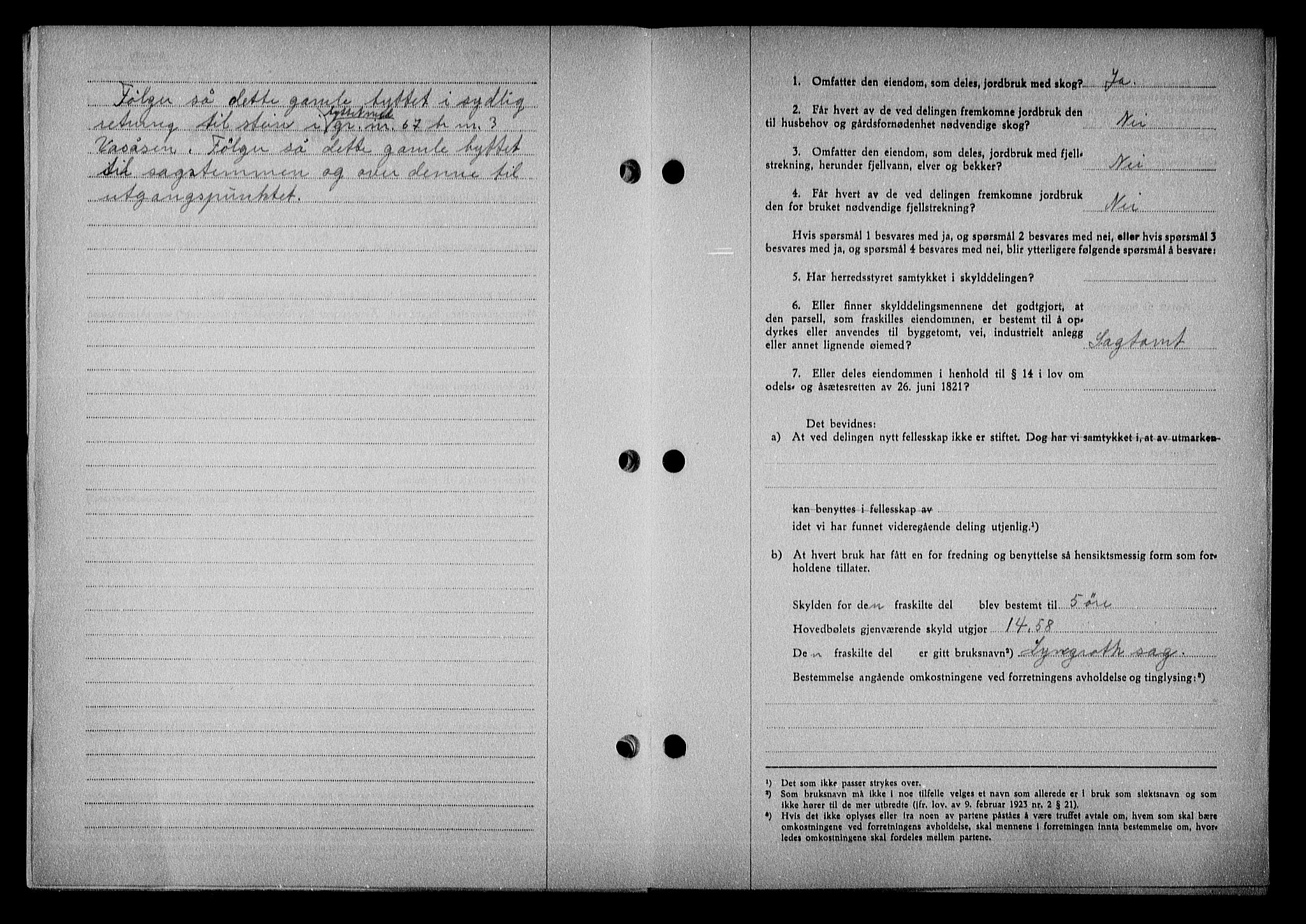 Nedenes sorenskriveri, AV/SAK-1221-0006/G/Gb/Gba/L0051: Mortgage book no. A-V, 1943-1944, Diary no: : 935/1943