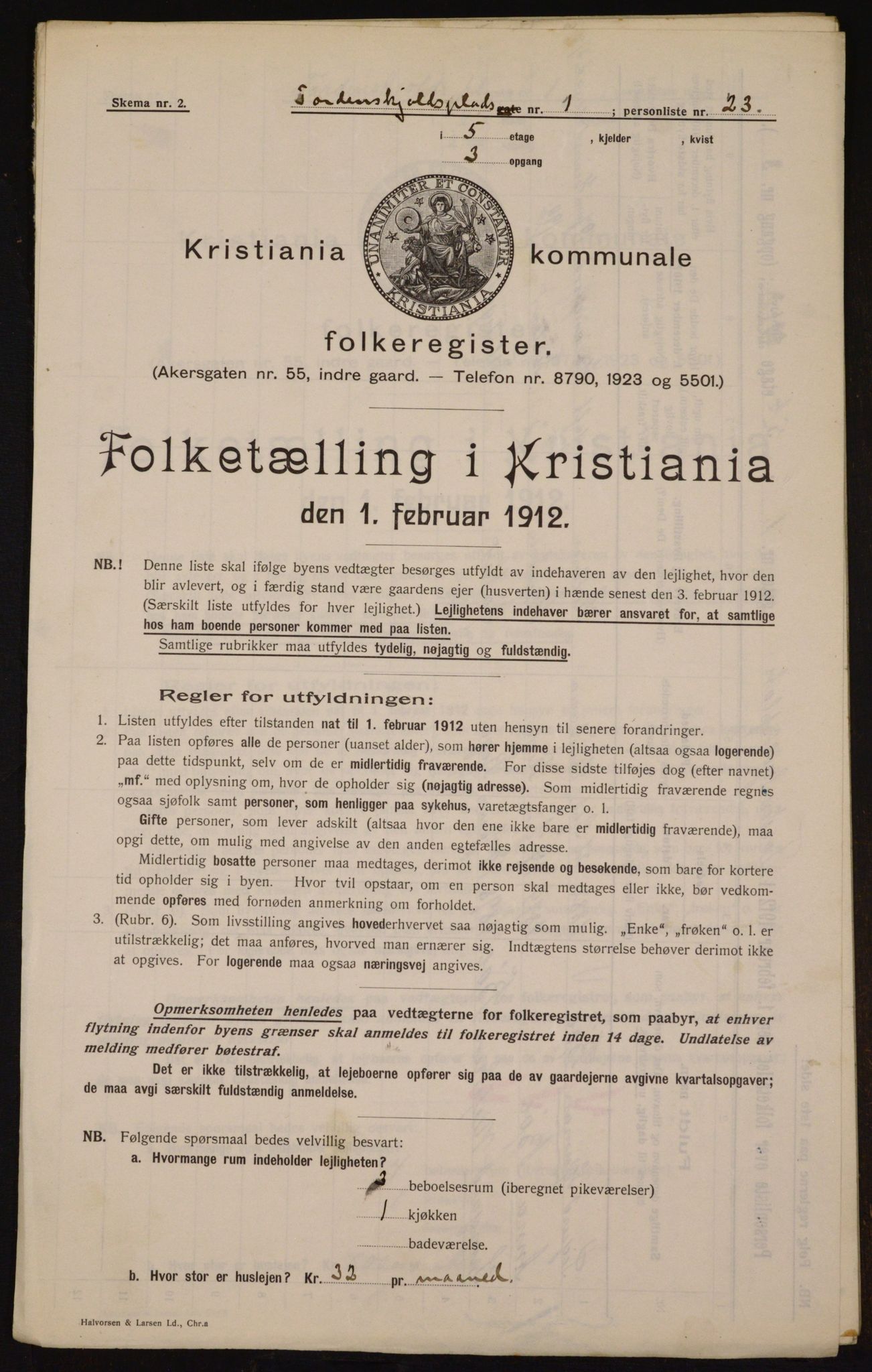 OBA, Municipal Census 1912 for Kristiania, 1912, p. 113812