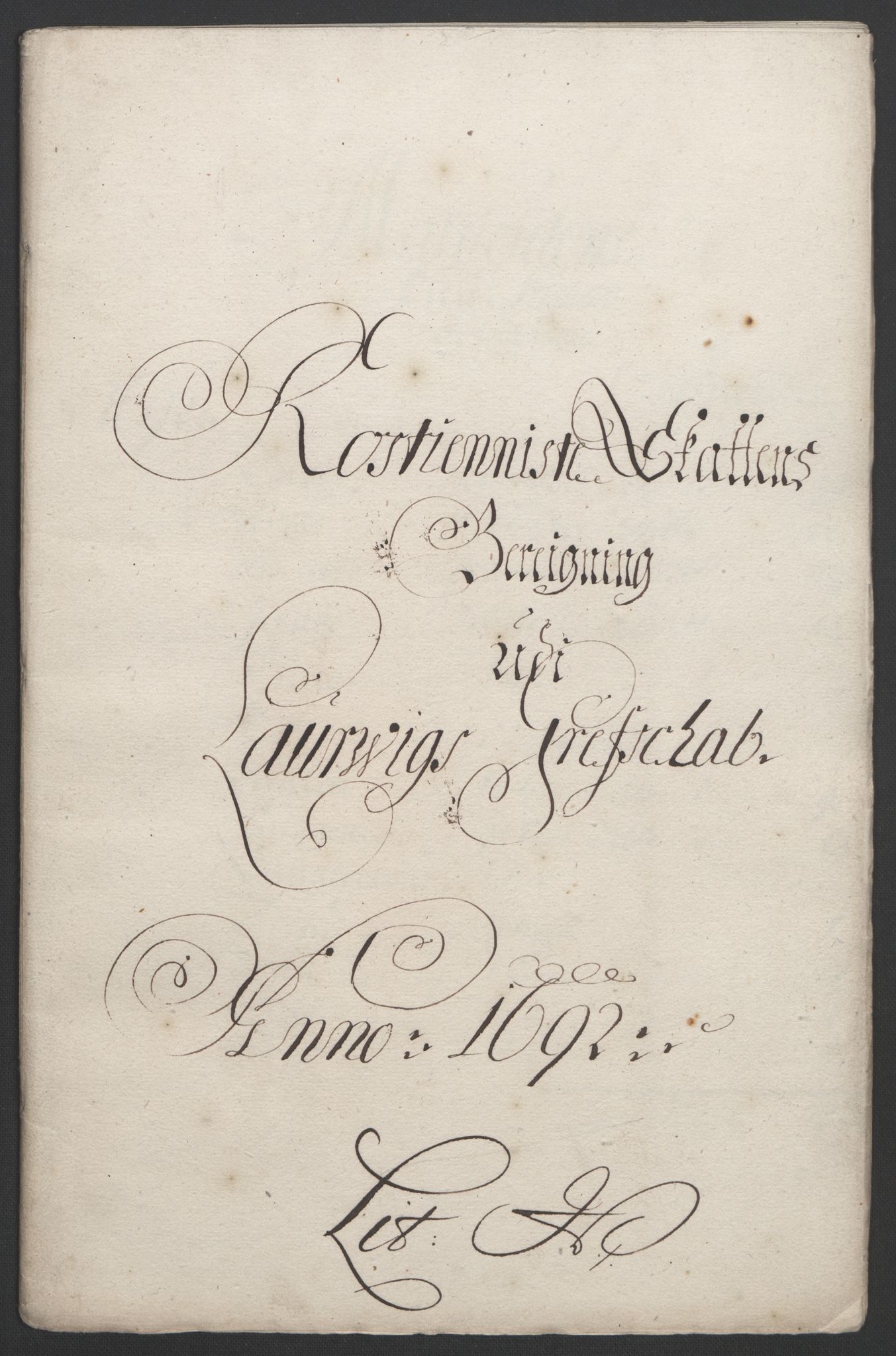 Rentekammeret inntil 1814, Reviderte regnskaper, Fogderegnskap, RA/EA-4092/R33/L1973: Fogderegnskap Larvik grevskap, 1692, p. 146