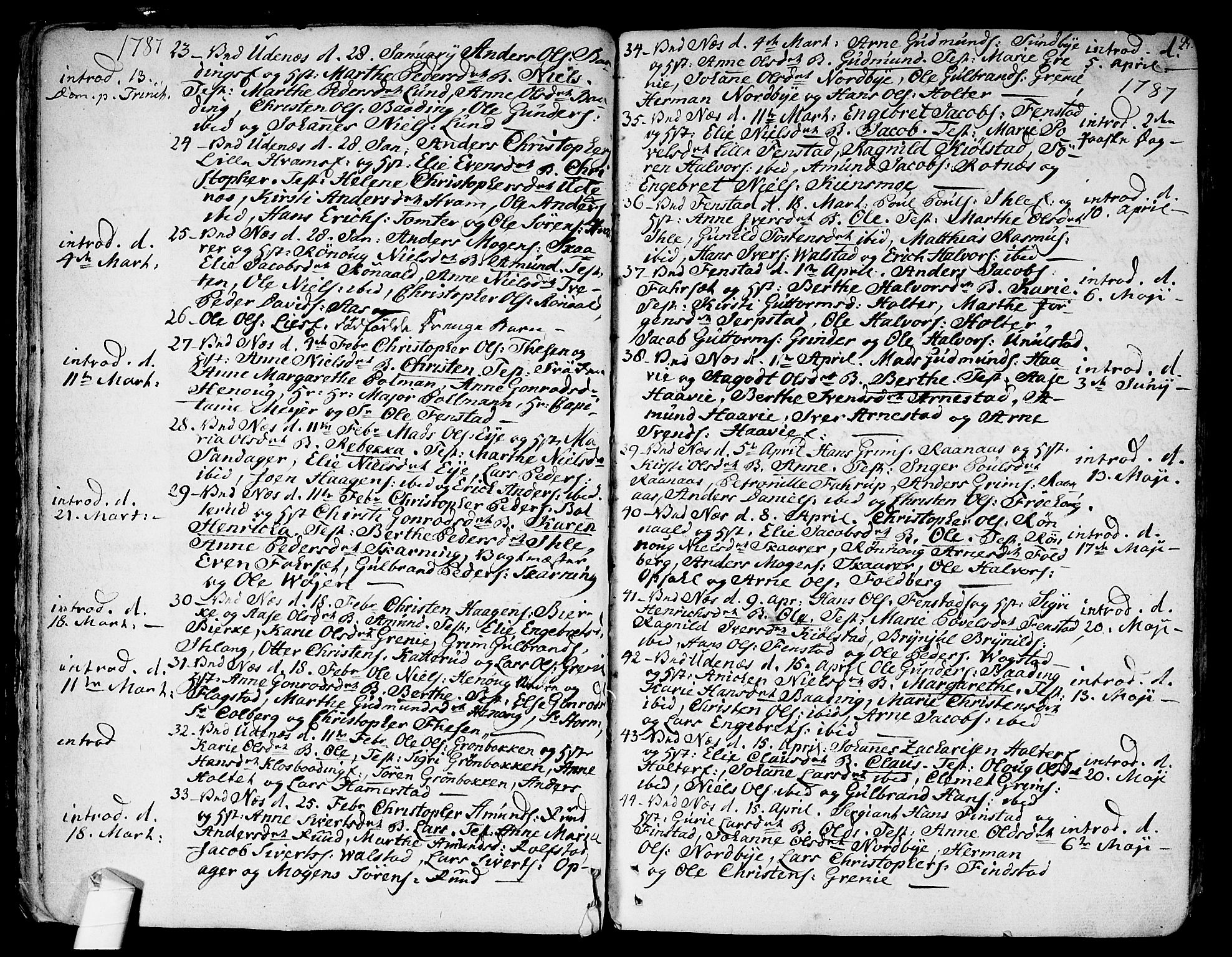 Nes prestekontor Kirkebøker, SAO/A-10410/F/Fa/L0004: Parish register (official) no. I 4, 1781-1816, p. 25