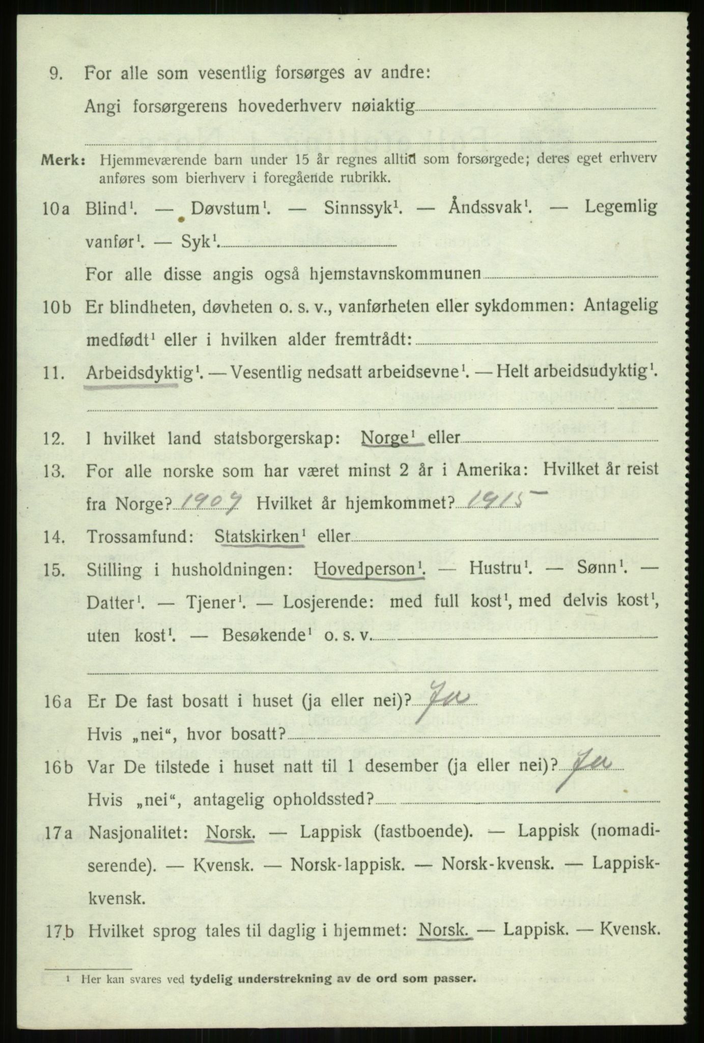 SATØ, 1920 census for Lenvik, 1920, p. 9499