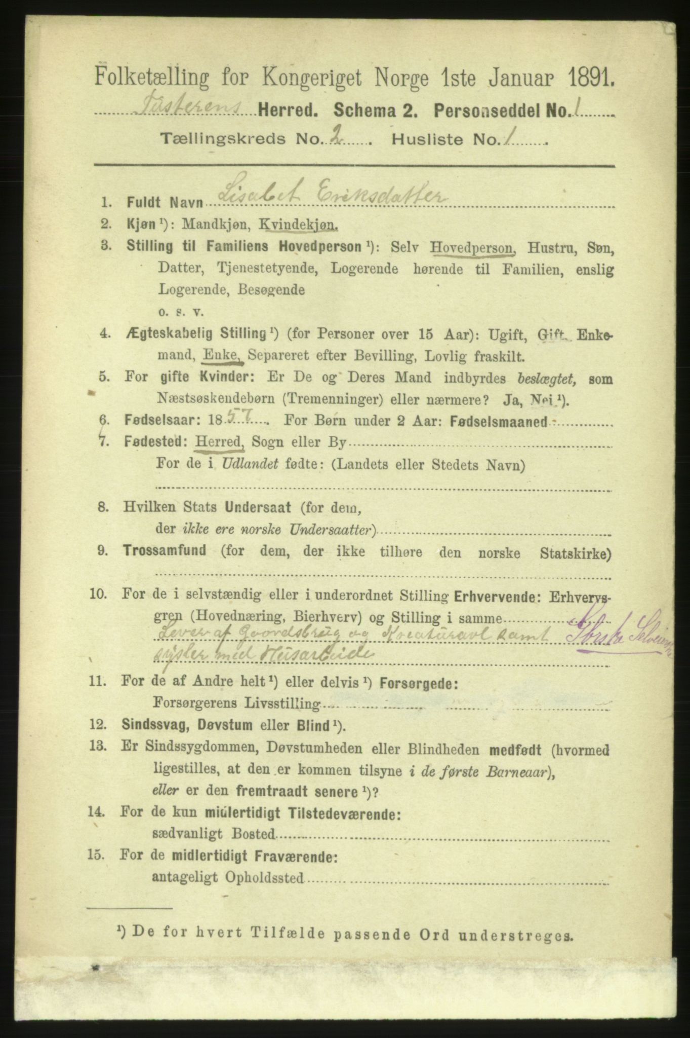 RA, 1891 census for 1572 Tustna, 1891, p. 675