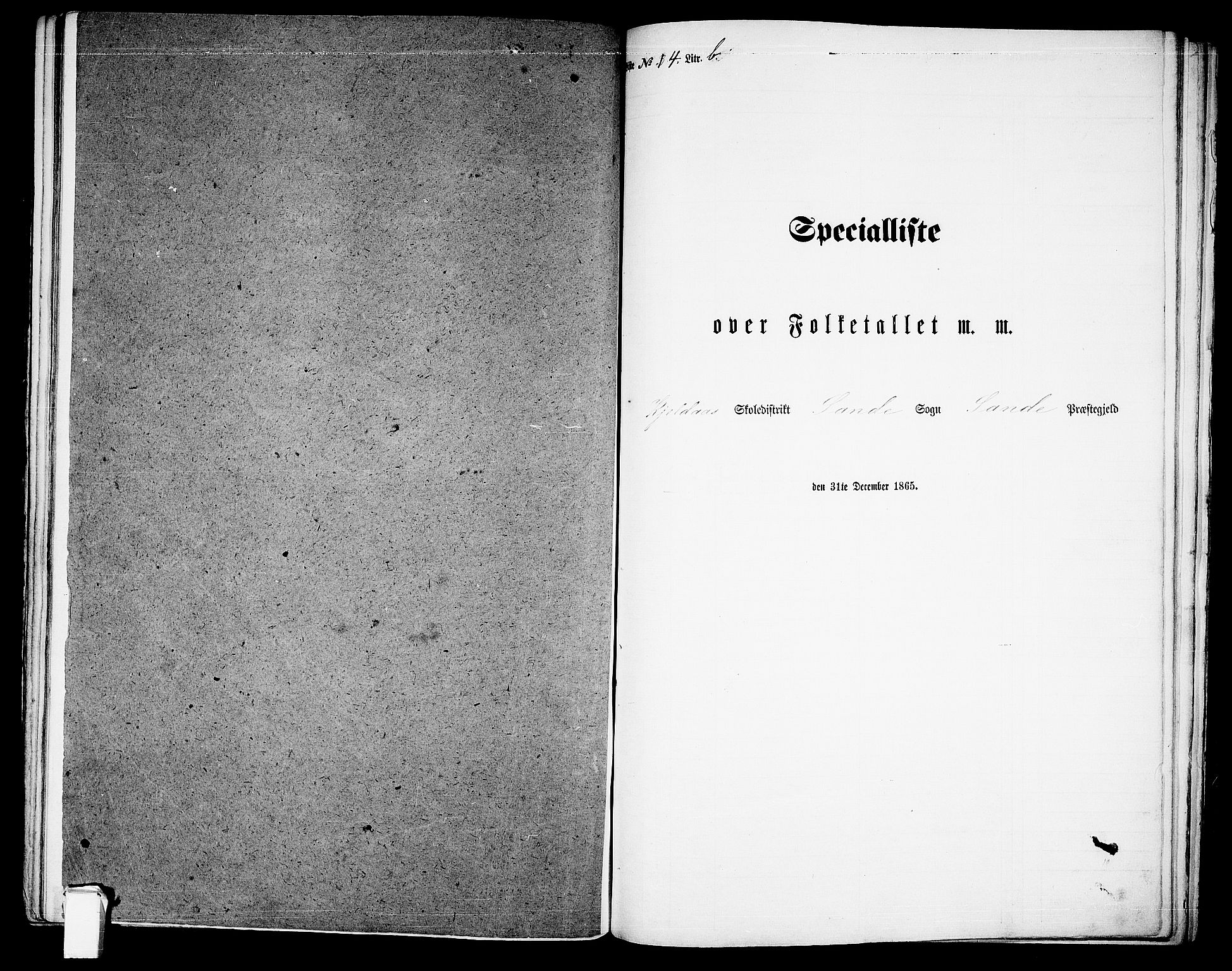 RA, 1865 census for Sande, 1865, p. 100