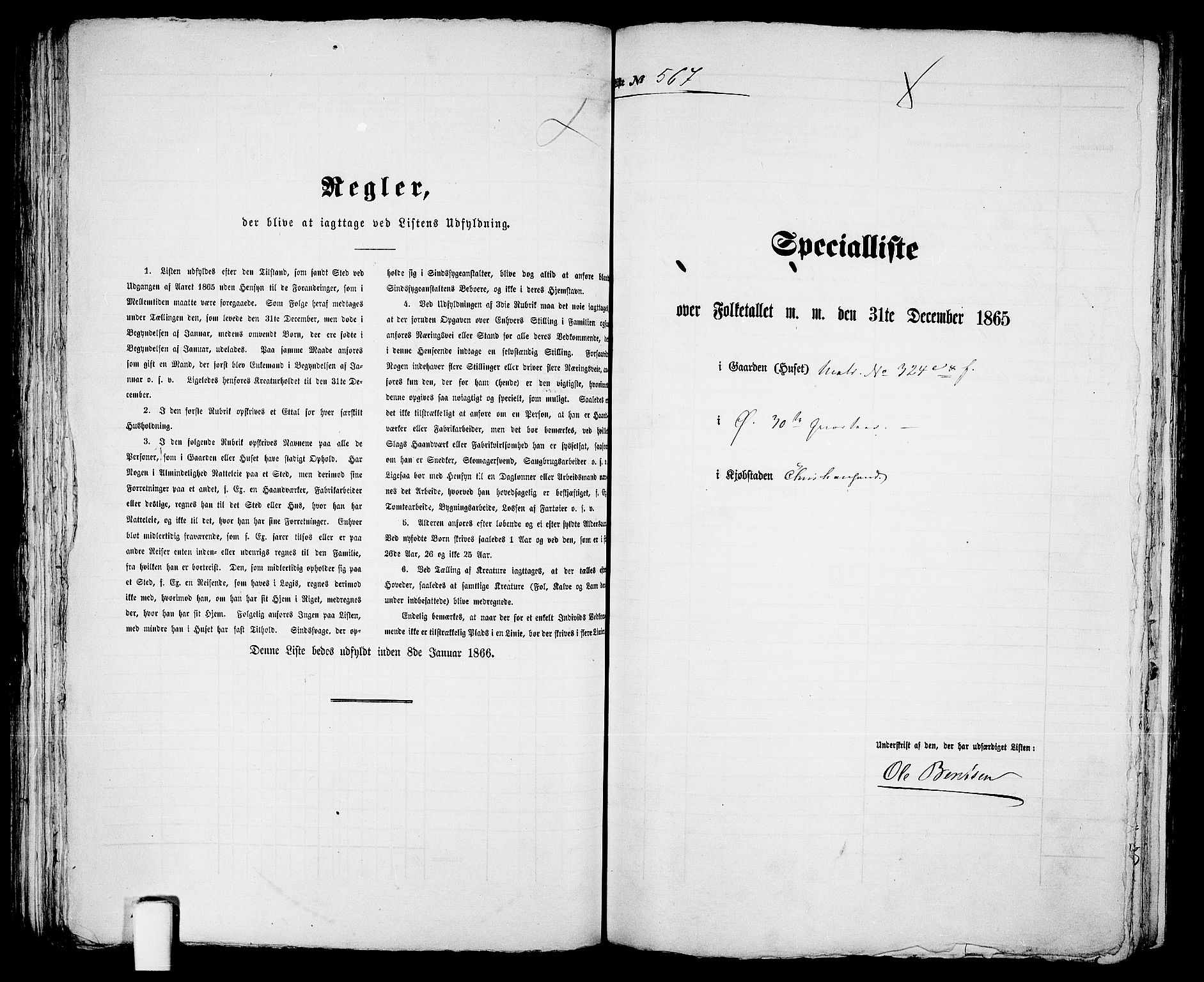 RA, 1865 census for Kristiansand, 1865, p. 1159