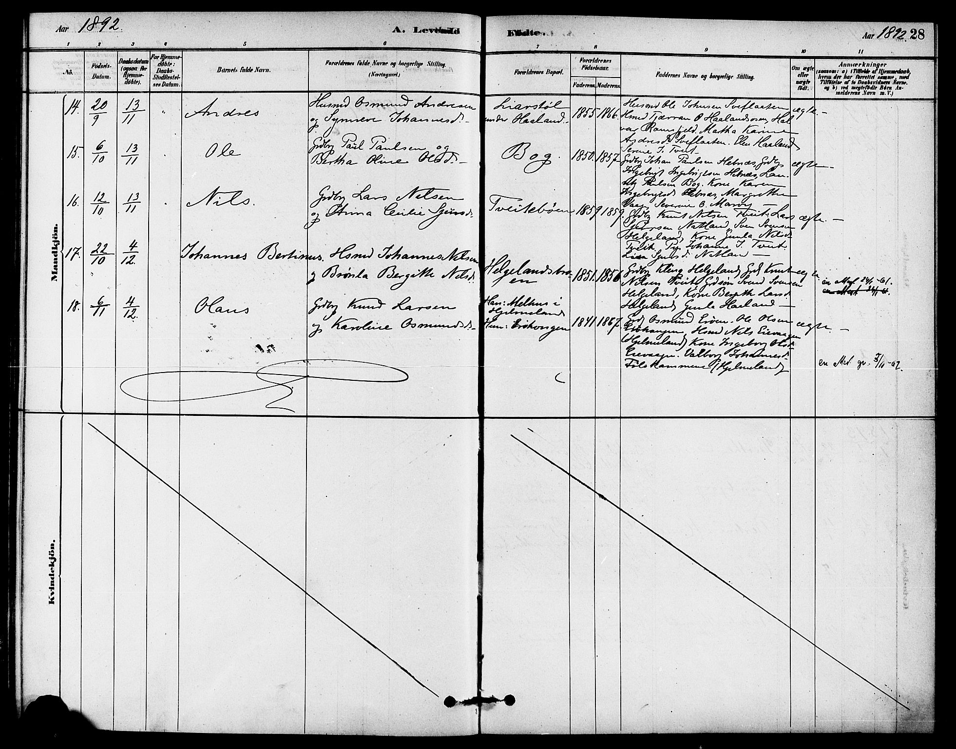 Jelsa sokneprestkontor, AV/SAST-A-101842/01/IV: Parish register (official) no. A 9, 1878-1898, p. 28